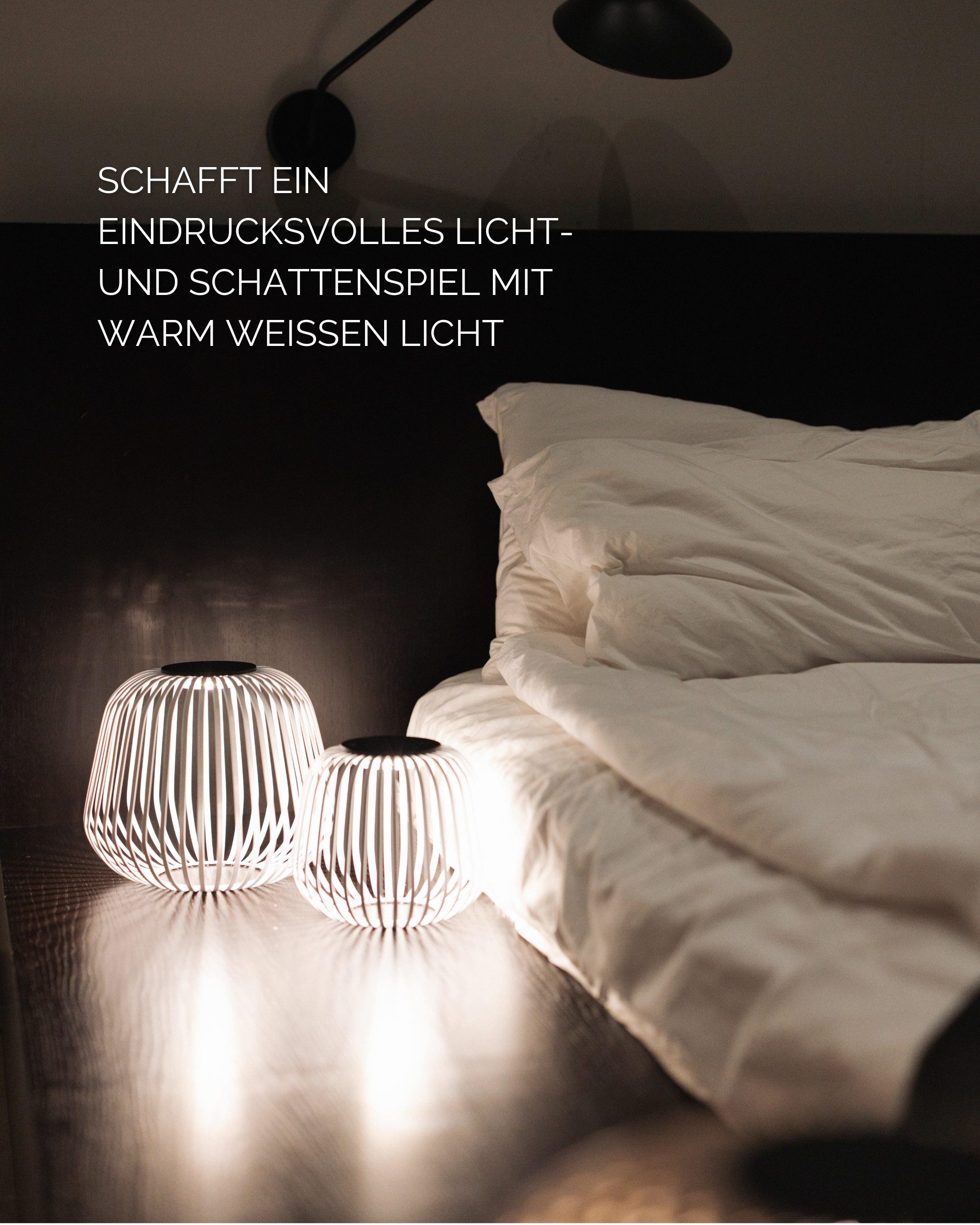 LUUK Studio LED Solarleuchte SOLIS, LED fest integriert, warmweißes Licht (2700 K), Tageslichtweiß, Kabellose LED Laterne mit herausnehmbaren Solarmodul