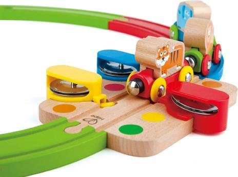Hape Spielzeug-Eisenbahn Regenbogen-Puzzle Eisenbahnset, (Set), aus Holz