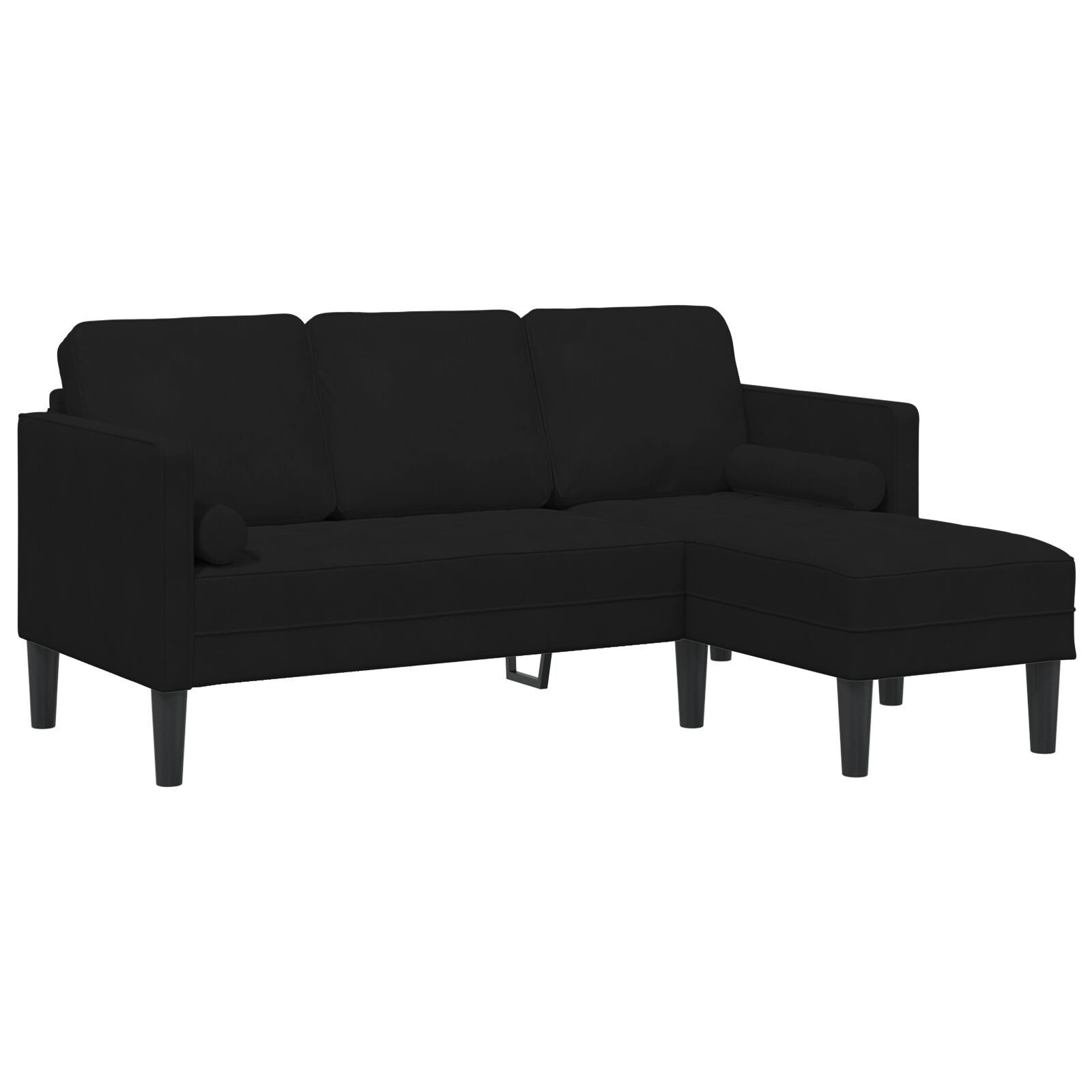vidaXL Sofa 173 x 131 x 67 cm 3-Sitzer Sofa mit Chaise L-förmig Schwarz 160 cm Sam, 1 Teile