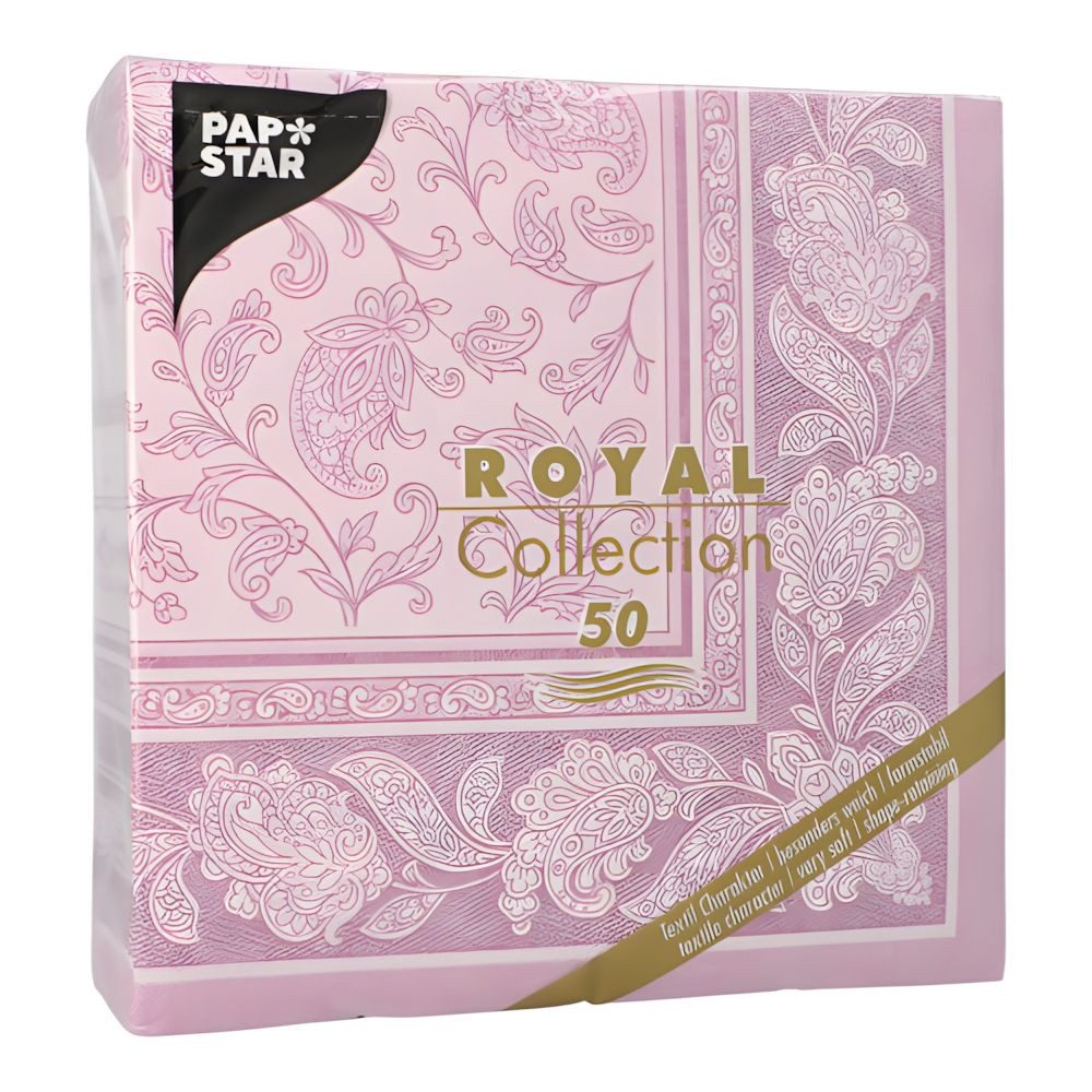 PAPSTAR Papierserviette 50 x Servietten ROYAL Collection 1/4-Falz 40 cm x 40 cm lila Ornaments