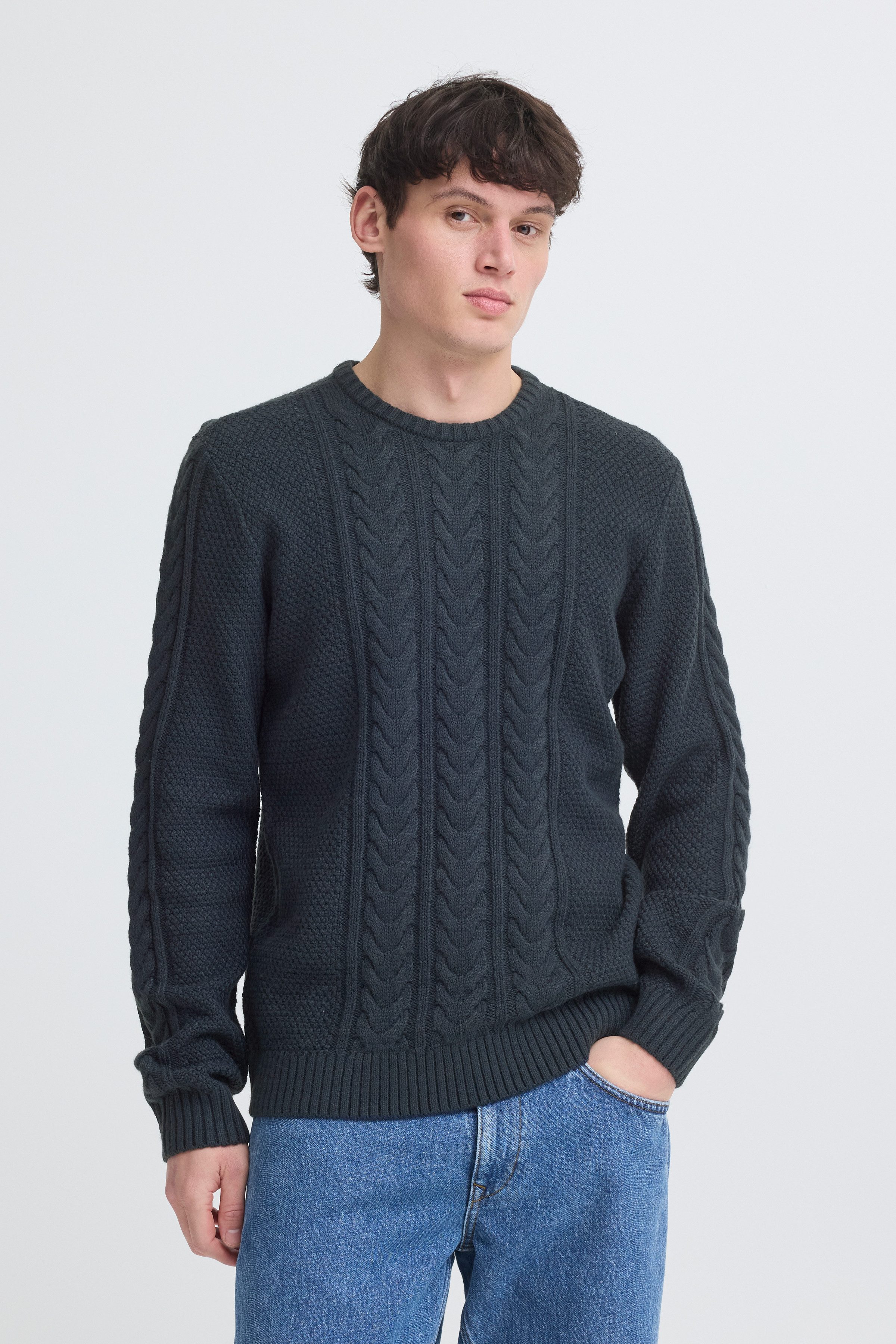 Blend Rundhalspullover BHBASIM CREW Baumwollmischung, regular fit