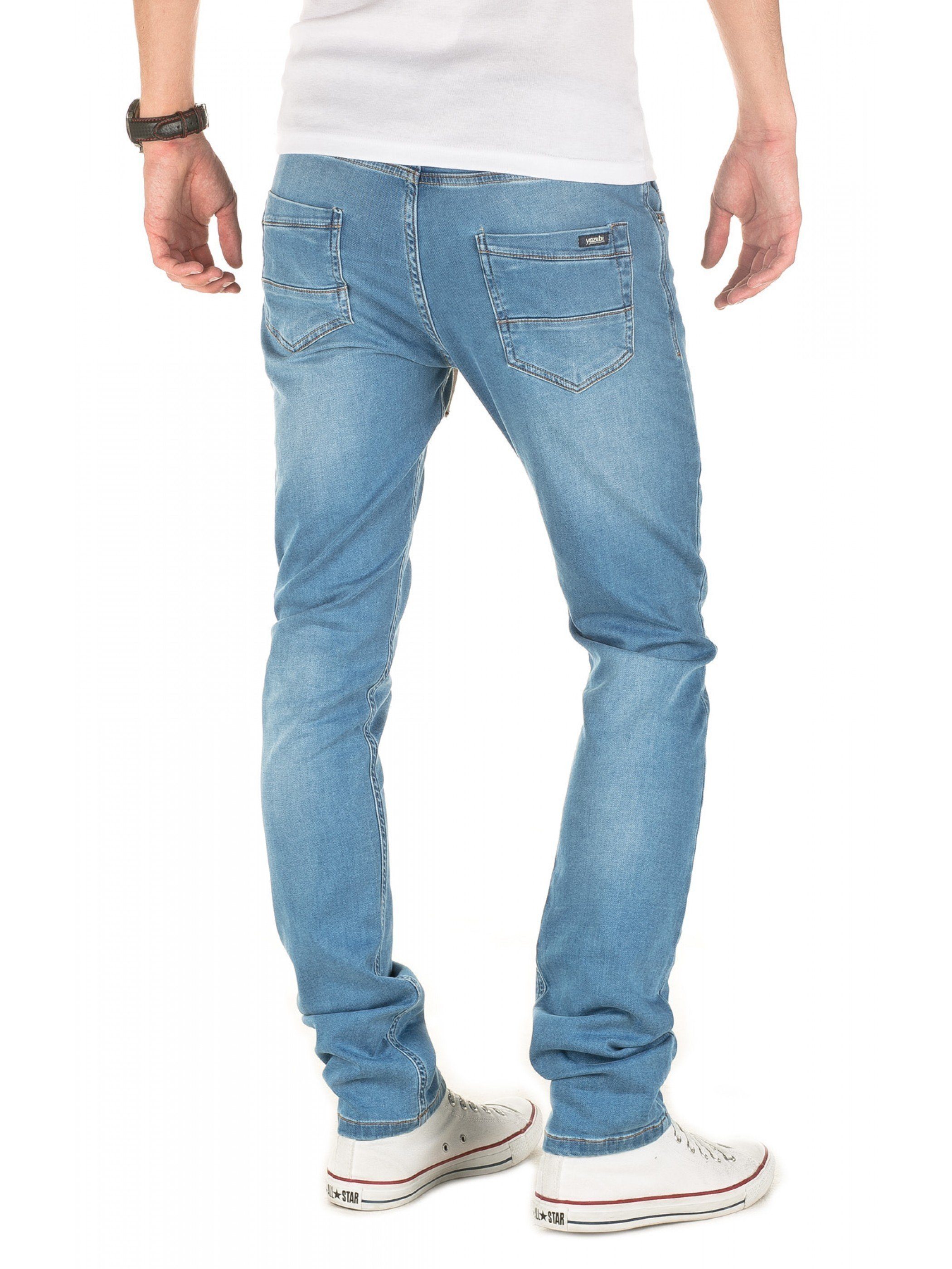 Yazubi Slim-fit-Jeans Herren Sweathose in Jeansoptik Rick Schmale Jeans, mit Stretch-Anteil