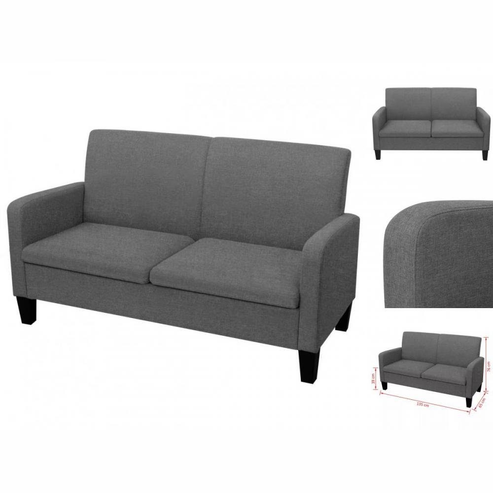 Dunkelgrau 2-Sitzersofa Sofa 135 cm 65 x x76 vidaXL