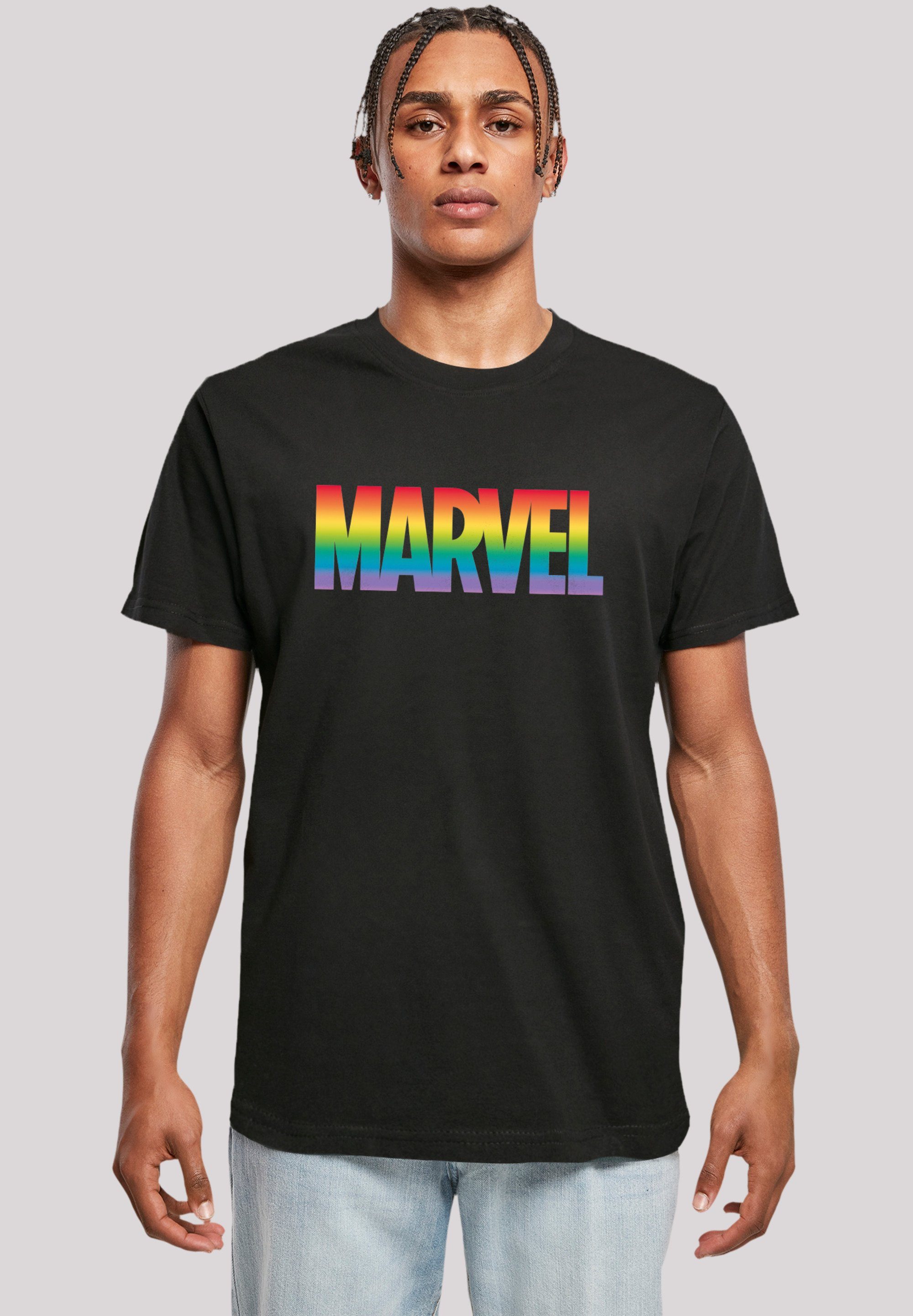 F4NT4STIC T-Shirt Saum und Rippbündchen Hals am Doppelnähte Pride Qualität, am Marvel Premium