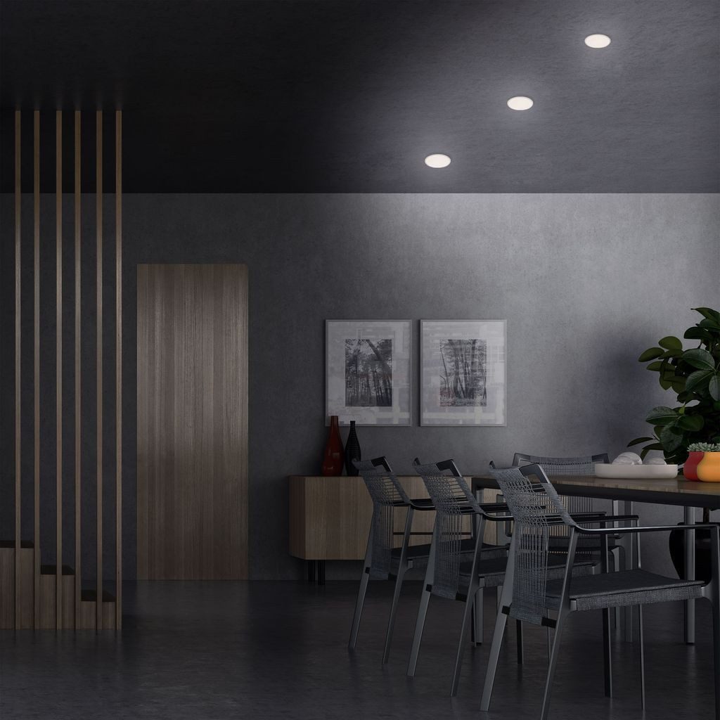 Briloner Leuchten LED Einbaustrahler 7061-436, LED fest integriert, 2700K - Extra-Warmweiß, Einbauleuchte rahmenlos für Bad 3er Set 3W 350lm 4000K IP44 Ø 7,5cm