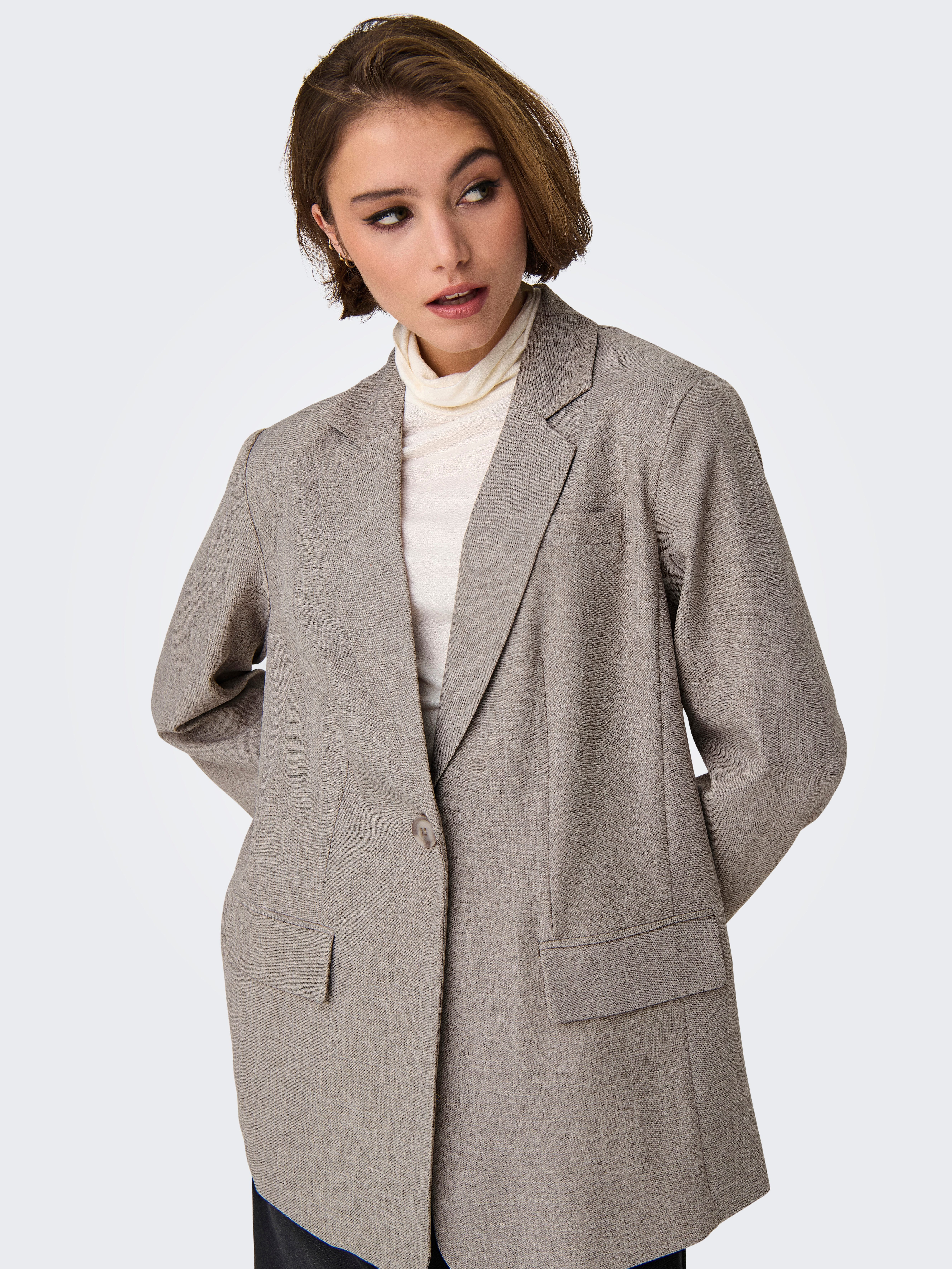 ONLY Longblazer ONLLINDA LS BOYFR MEL BLAZER TLR NOOS mit Reverskragen