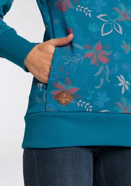 Ragwear Sweater GRIPY FLOWERS O Hoodie mit floralem All Over-Druck