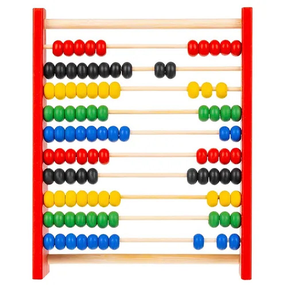 KRUZZEL Rechenschieber Rechenrahmen Zählrahmen Lernspielzeug, (Spar-Set, 1-tlg., 16 x 20 x 5 cm bunt), 10 Reihen, 100 Holzperlen, standfest, kompakt
