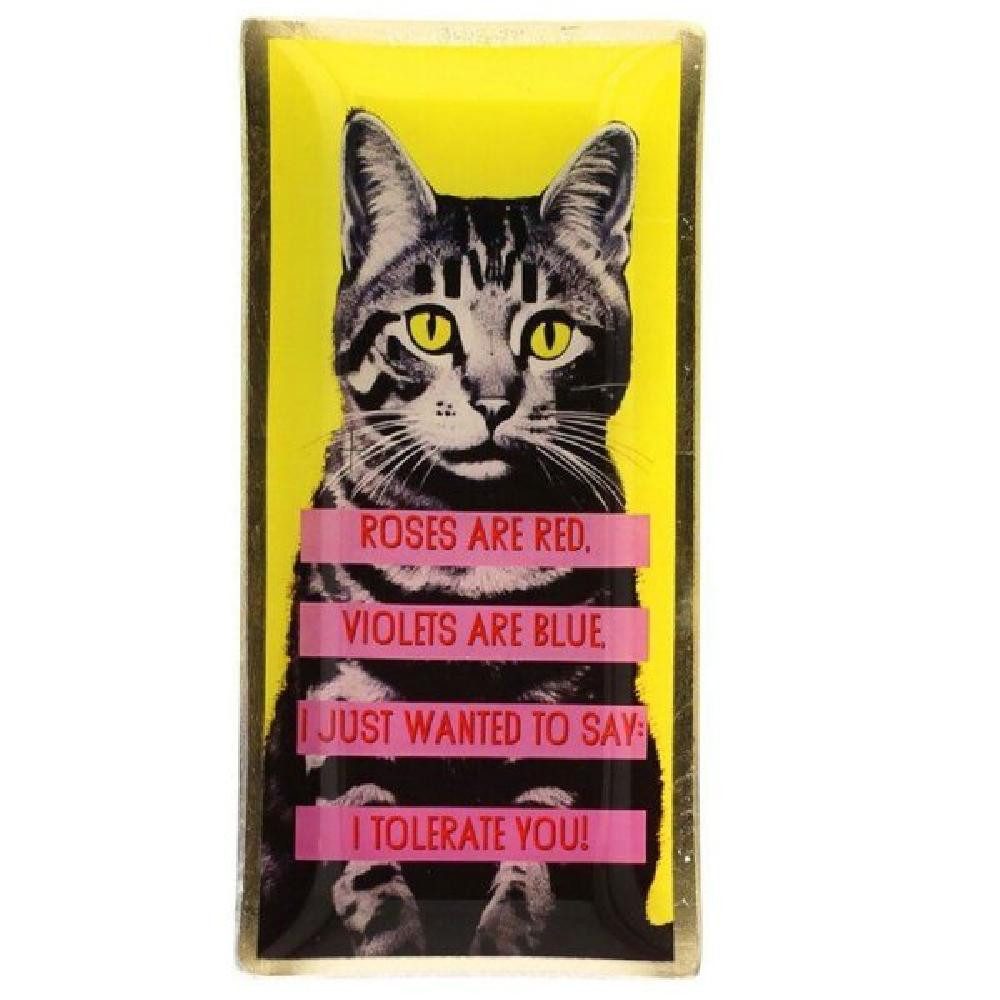 Giftcompany Servierschale Glasteller Love Plates Katze (10x21cm)