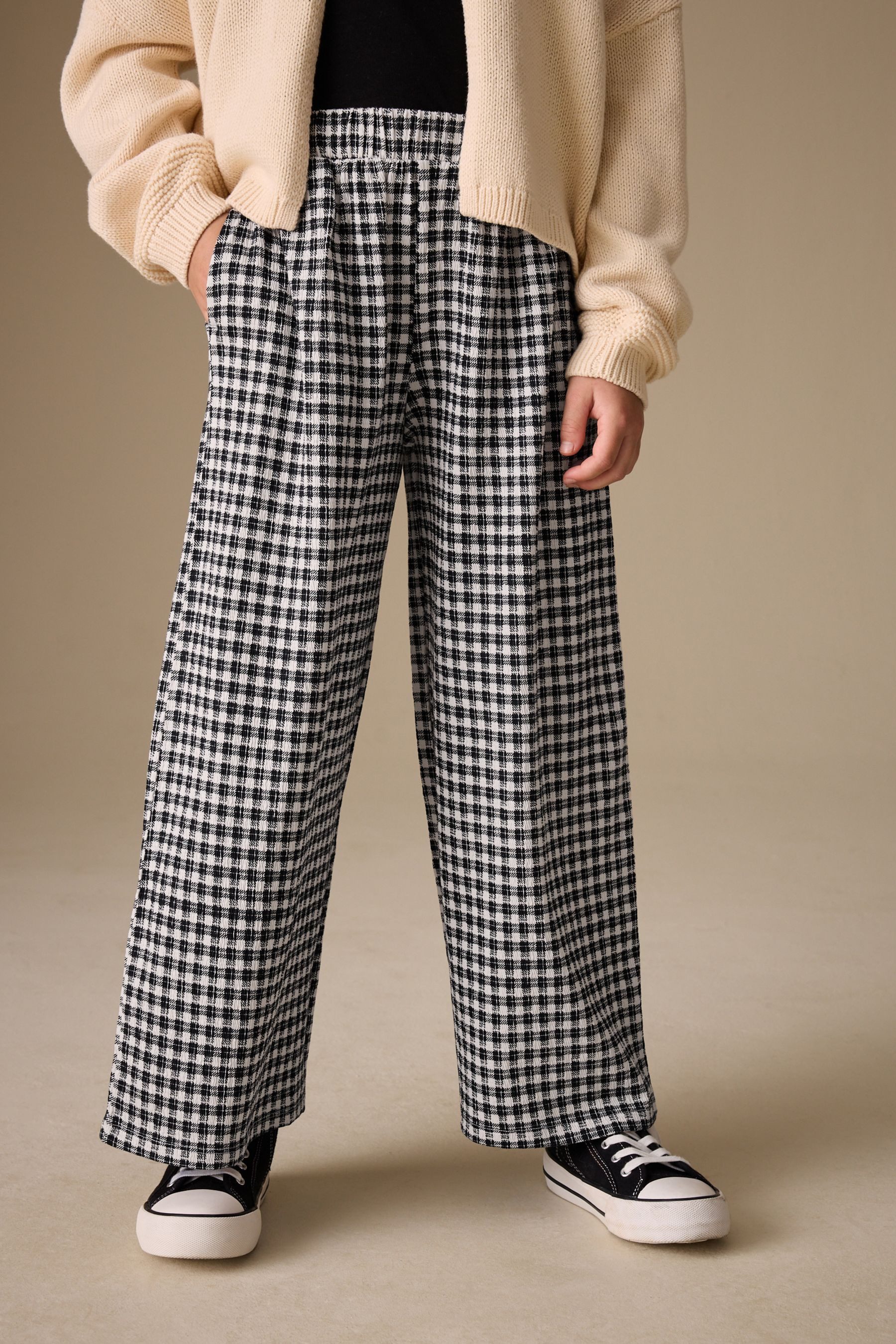 Next Palazzohose Strukturierte Hose mit weitem Bein (1-tlg)