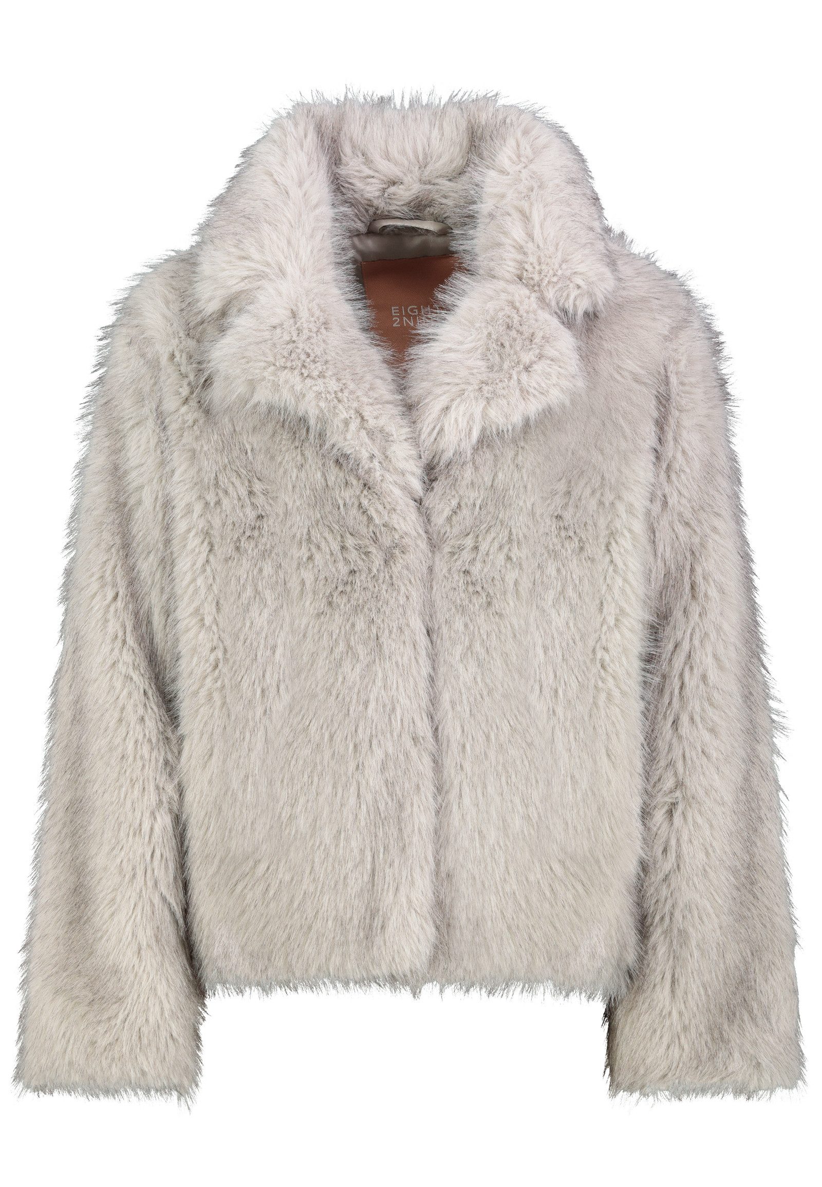 Eight2Nine Fellimitatjacke Damen Fake Fur Jacke Kunstfell, mit Druckknöpfen