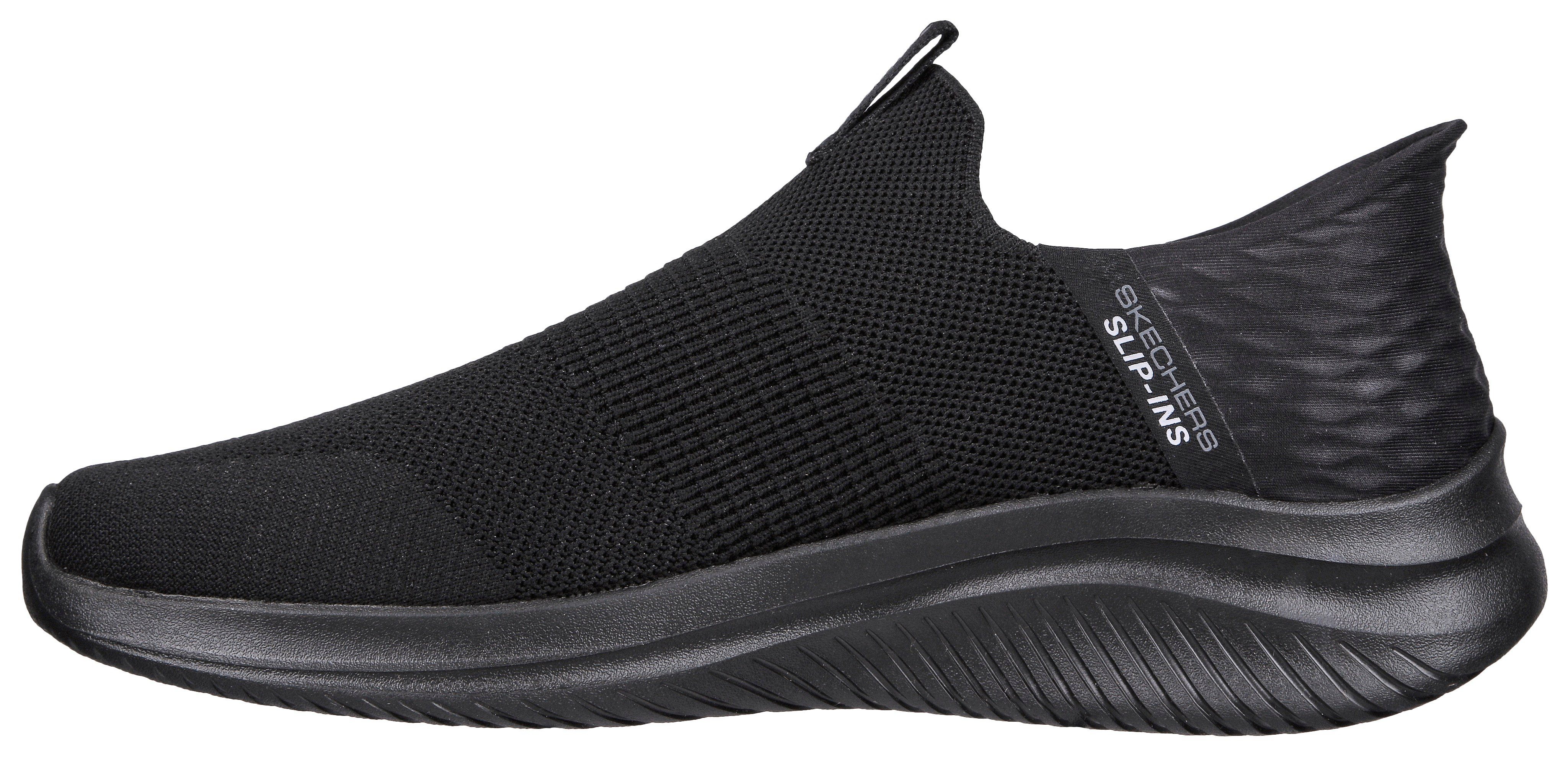 Skechers gepolsterter 3.0-SMOOTH weich STEP SCHWARZ Sneaker mit ULTRA Innensohle (20203023) FLEX Slip-On