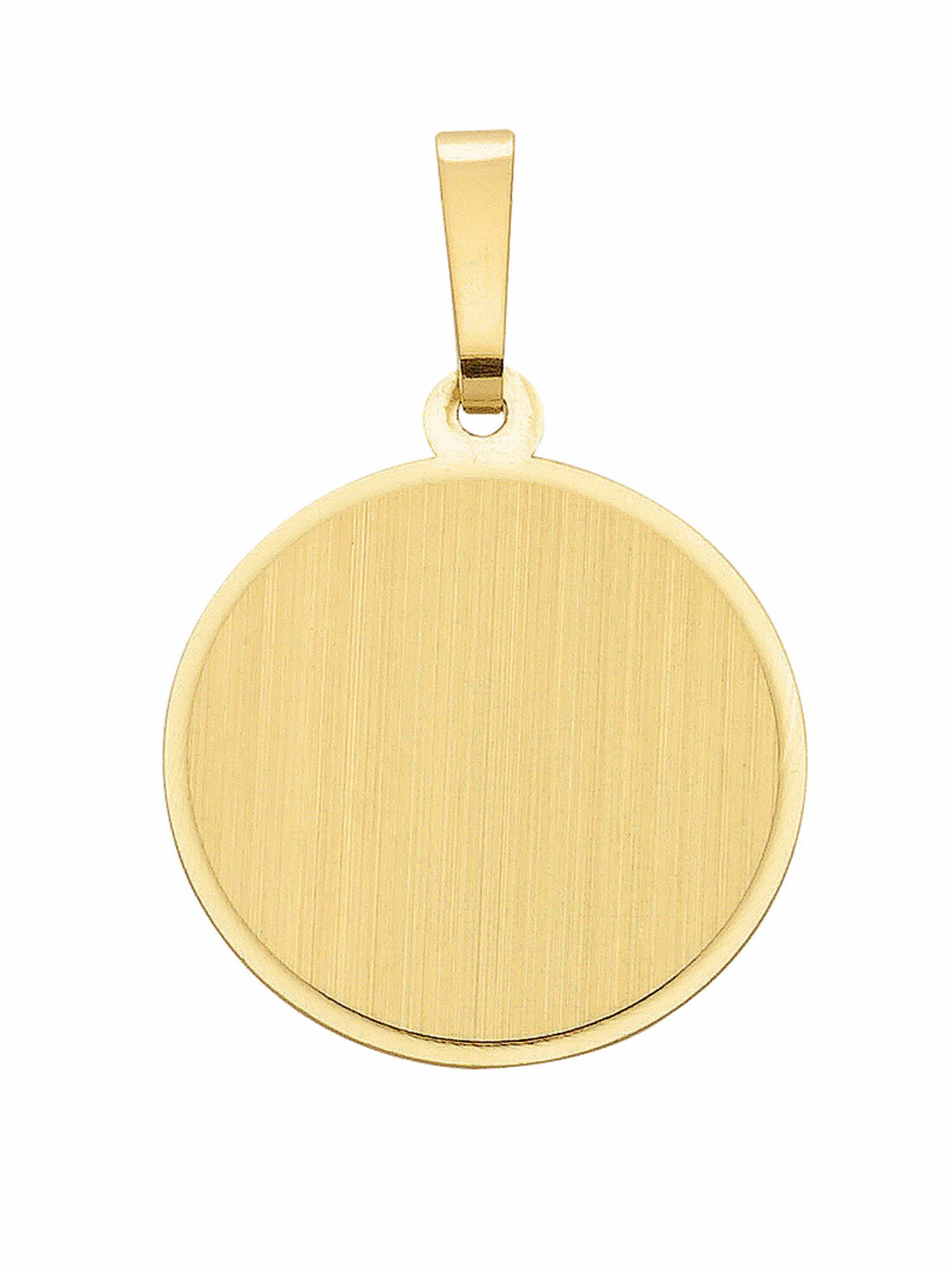 Förderungsberechtigung Adelia´s Kettenanhänger 333 Gold für Damen Goldschmuck Ø 15,5 mm, Anhänger 333 Gravurplatte Gold