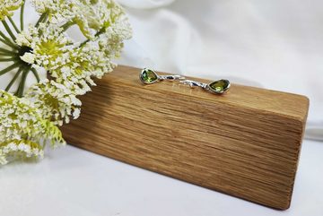 ALUNA Paar Ohrhänger mit Peridot facettiert Tropfen 6x9 mm (inkl. Schmuckbox), apfelgrün - Echtschmuck - inklusive Geschenkverpackung