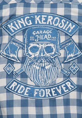 KingKerosin Langarmhemd Ride forever mit Karomuster und separatem Softshell-Futter