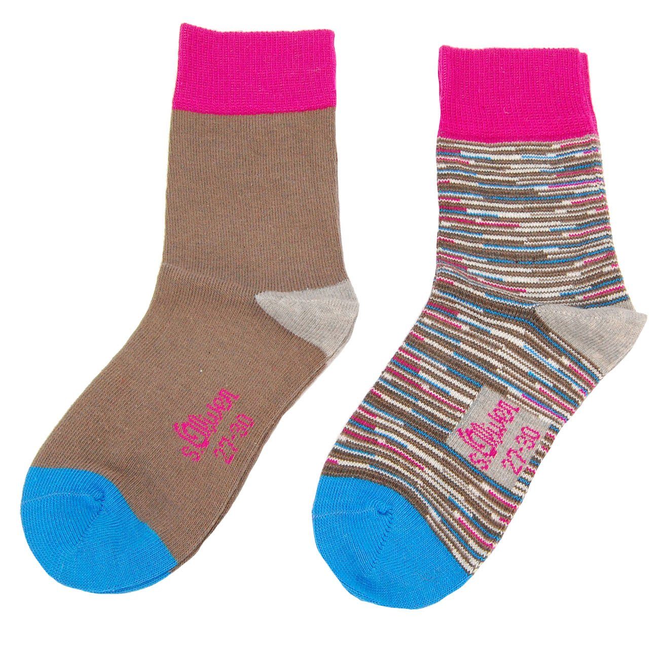 Paar) Kindersocken Langsocken s.Oliver 2 & mit Jungen comb 2-Paar, 10 S20213 Baumwolle, (Set, Kinder Mädchen Socken, grey Unisex