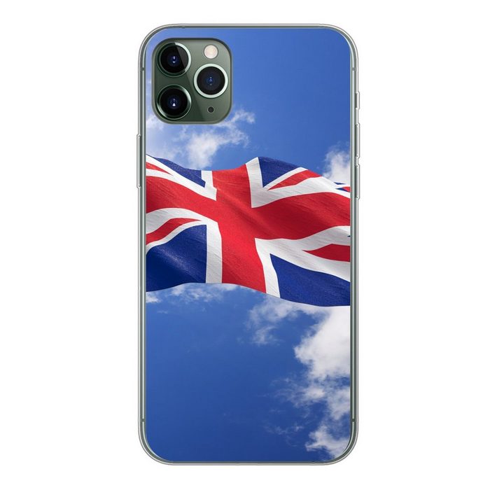 MuchoWow Handyhülle Die Flagge des Vereinigten Königreichs weht am Himmel Handyhülle Apple iPhone 11 Pro Max Smartphone-Bumper Print Handy