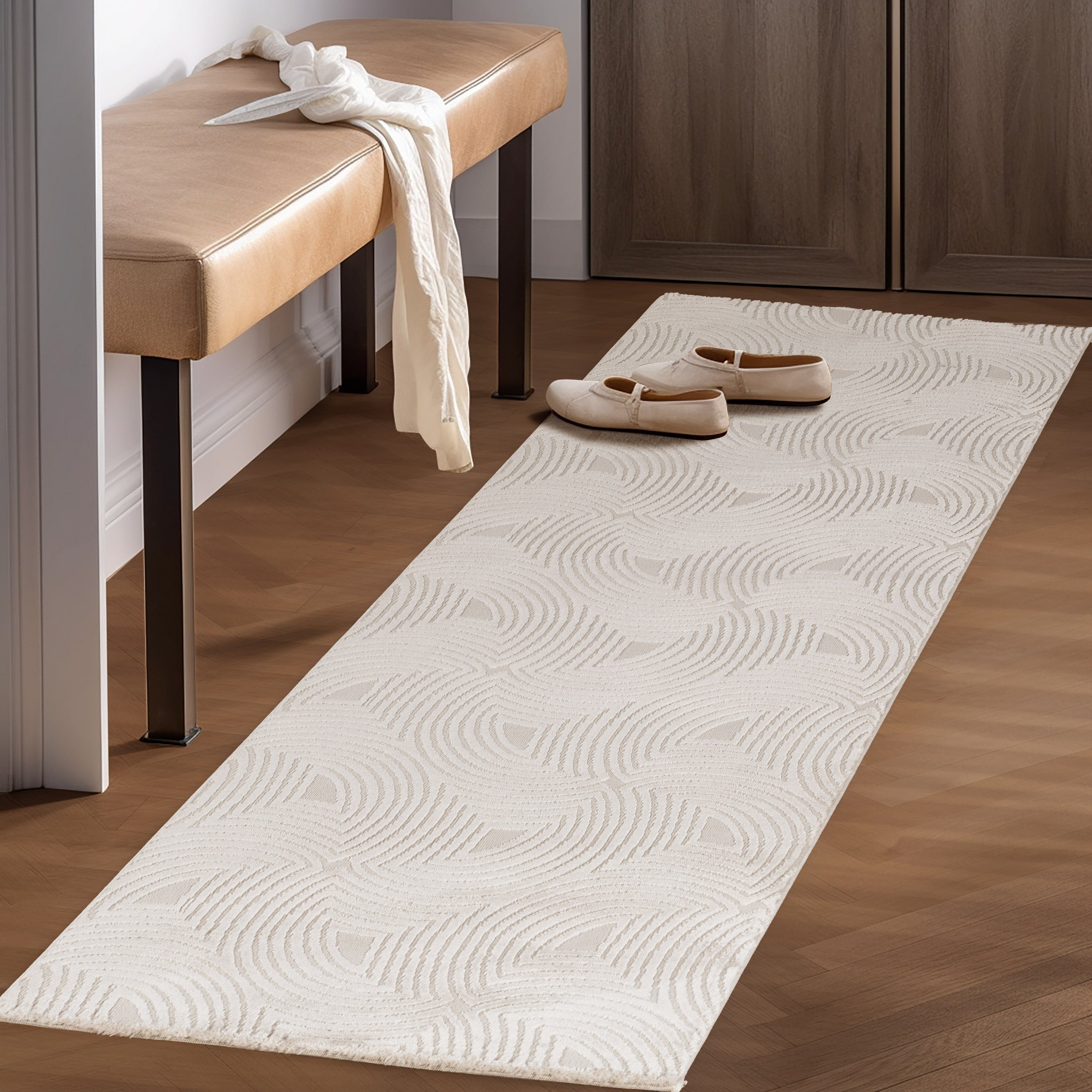 SIMPEX24 Kurzflor-Bettumrandung Skandinavisches Boho Muster, Höhe günstig online kaufen