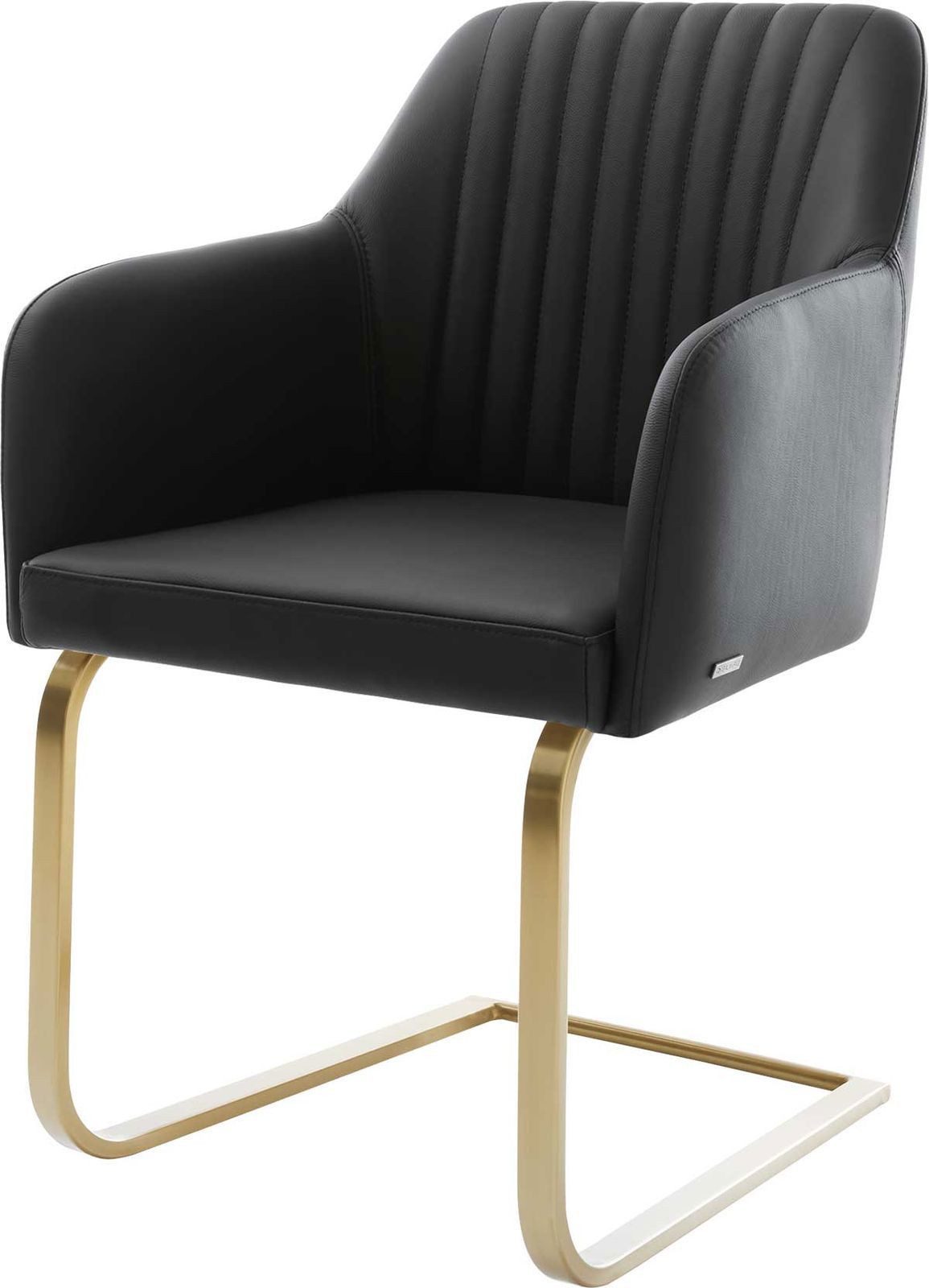 DELIFE Polsterstuhl Greg-Flex, Freischwinger flach Gold günstig online kaufen