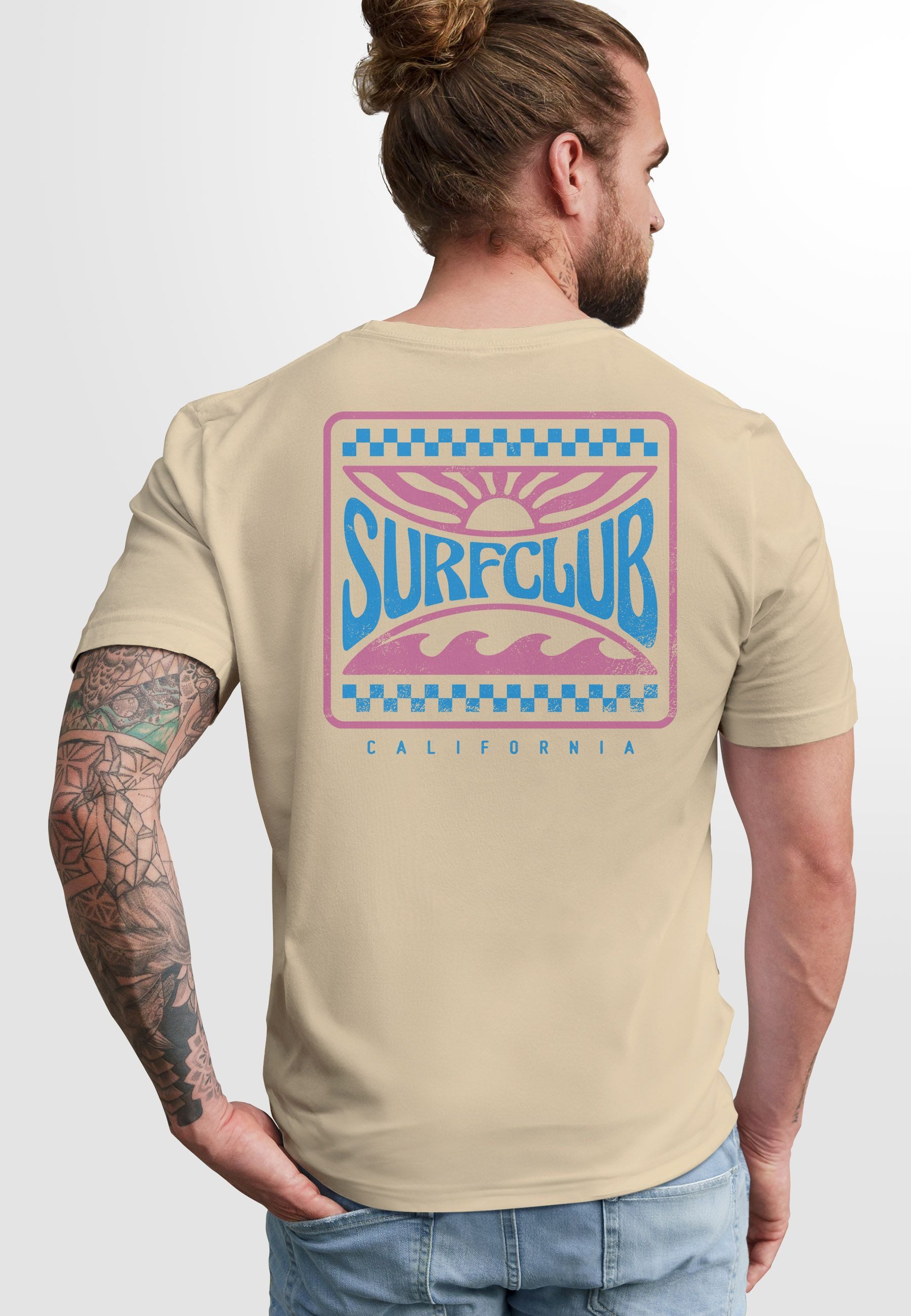 Neverless Print-Shirt Herren T-Shirt Surfing Surfclub günstig online kaufen