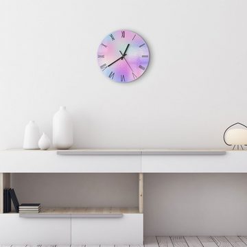 DEQORI Wanduhr 'Milchglas vor Pastell' (Glas Glasuhr modern Wand Uhr Design Küchenuhr)