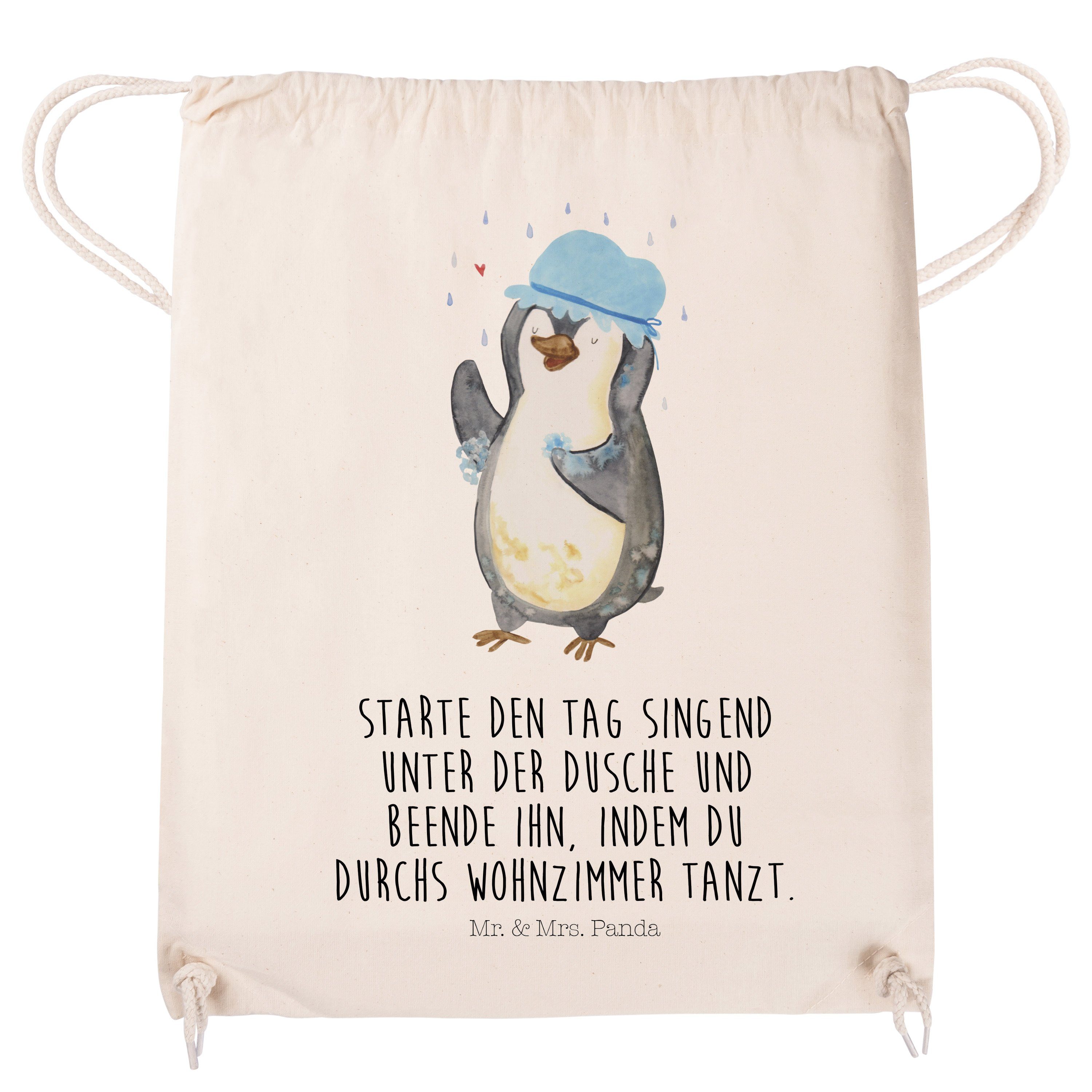 & Geschenk, - Mr. duscht Mrs. Sportb Sporttasche Pinguin Transparent (1-tlg) Panda - Neustart, Turnbeutel,