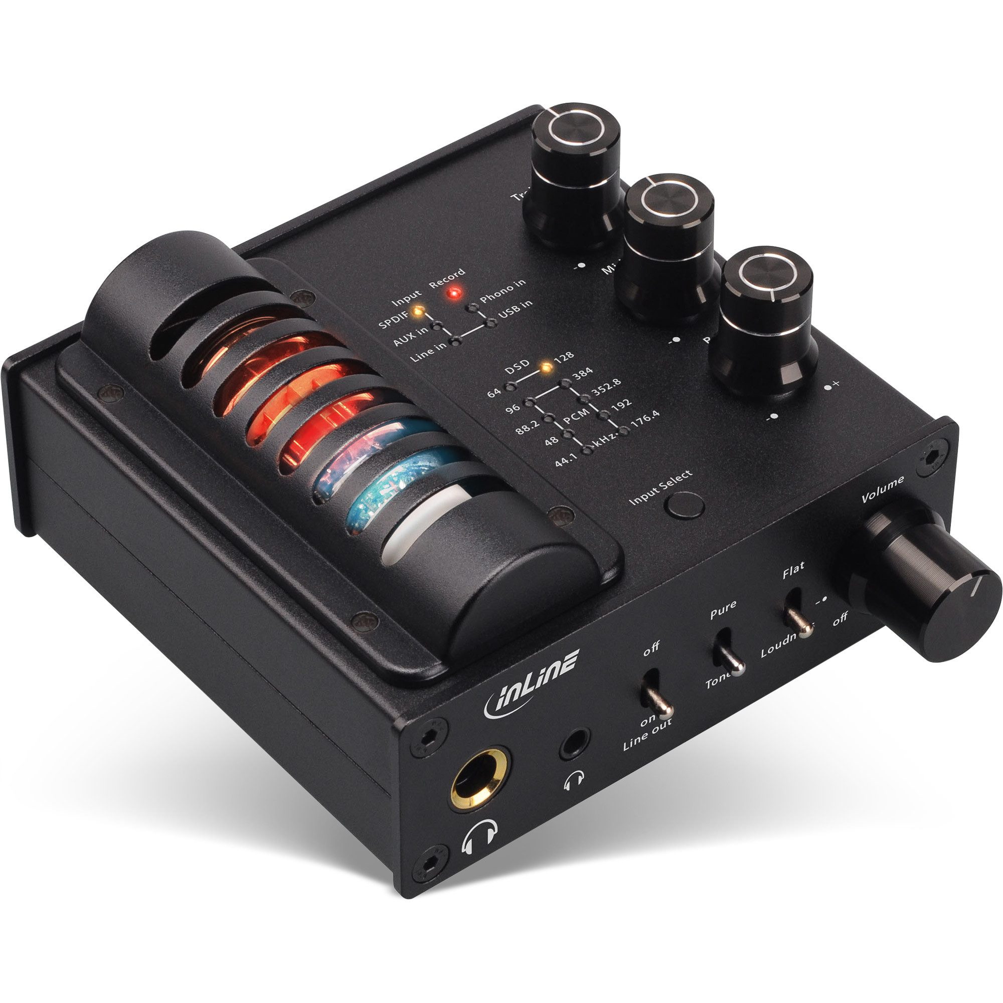 Inline AmpUSB-EQ - Hi-Res DSD Kopfhörer-Röhrenverstärker+ Equalizer - USB DAC HiFi-Kopfhörer
