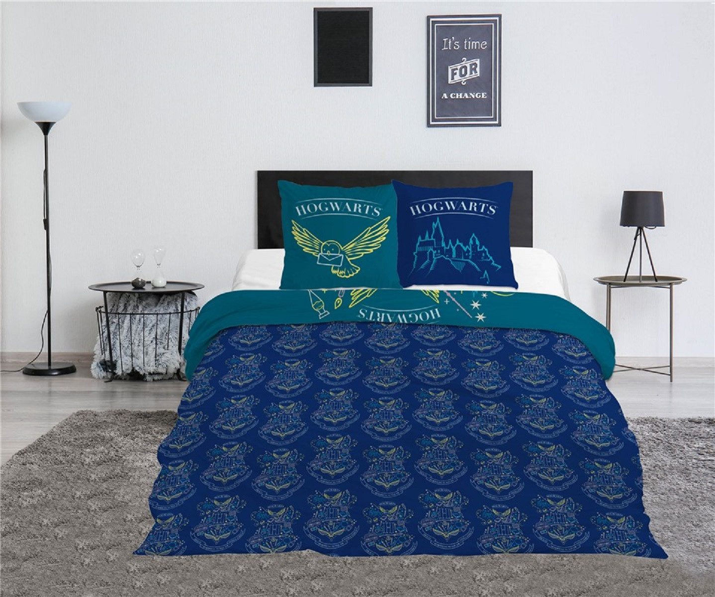 Harry Potter Bettwäsche 1x Deckenbezug 240x220 cm & 2x Kissenbezüge 63x63 cm, 3 teilig