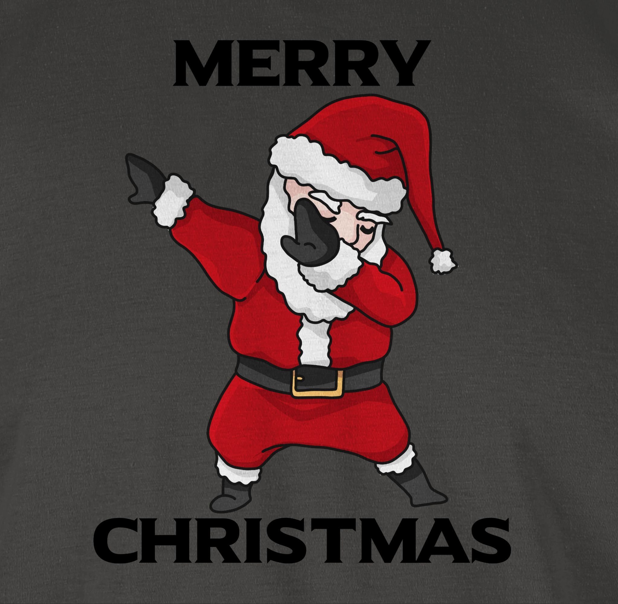 Shirtracer T-Shirt Dabbing Weihnachtsmann Weihachten Kleidung Dunkelgrau 1