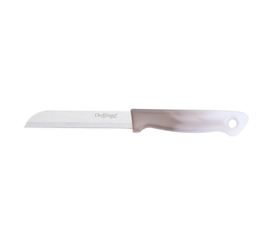 Cheffinger Universalküchenmesser 18 cm mit ergonomischem Griff - vielseitig & pflegeleicht, Hellbraun, 18 cm, ergonomisch geformt, langlebig