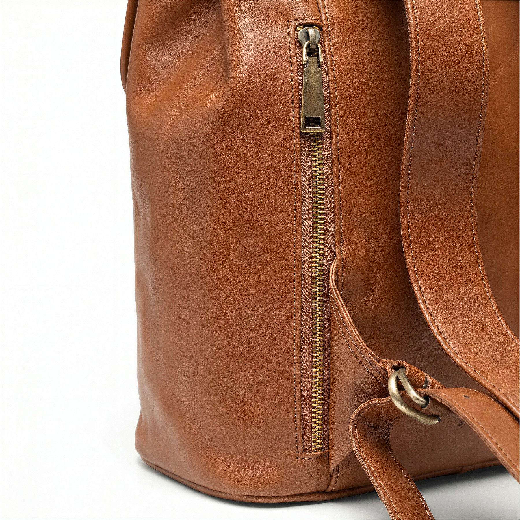SID & VAIN Rucksack echt Leder Rucksack 15 Zoll Laptop Fach chestnut, Cityrucksack 15,4 Zoll Echtleder, Rucksack Damen Herren hellbraun
