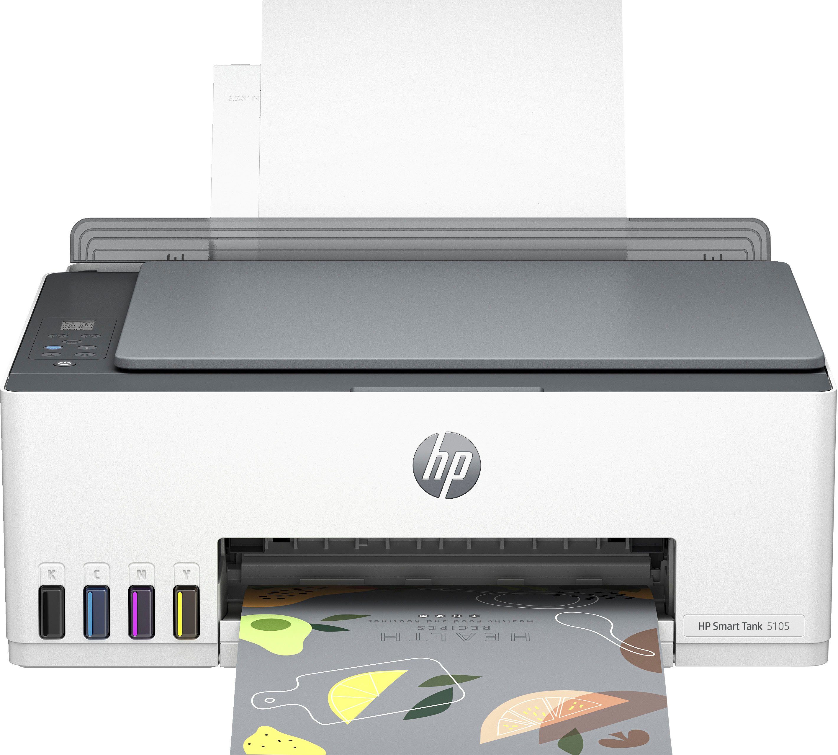 HP Smart Tank 5105 All-in-One-Drucker Multifunktionsdrucker, (Bluetooth, WLAN (Wi-Fi), kompromisslose Qualität, bis zu 3 Jahre Tinte im Lieferumfang)