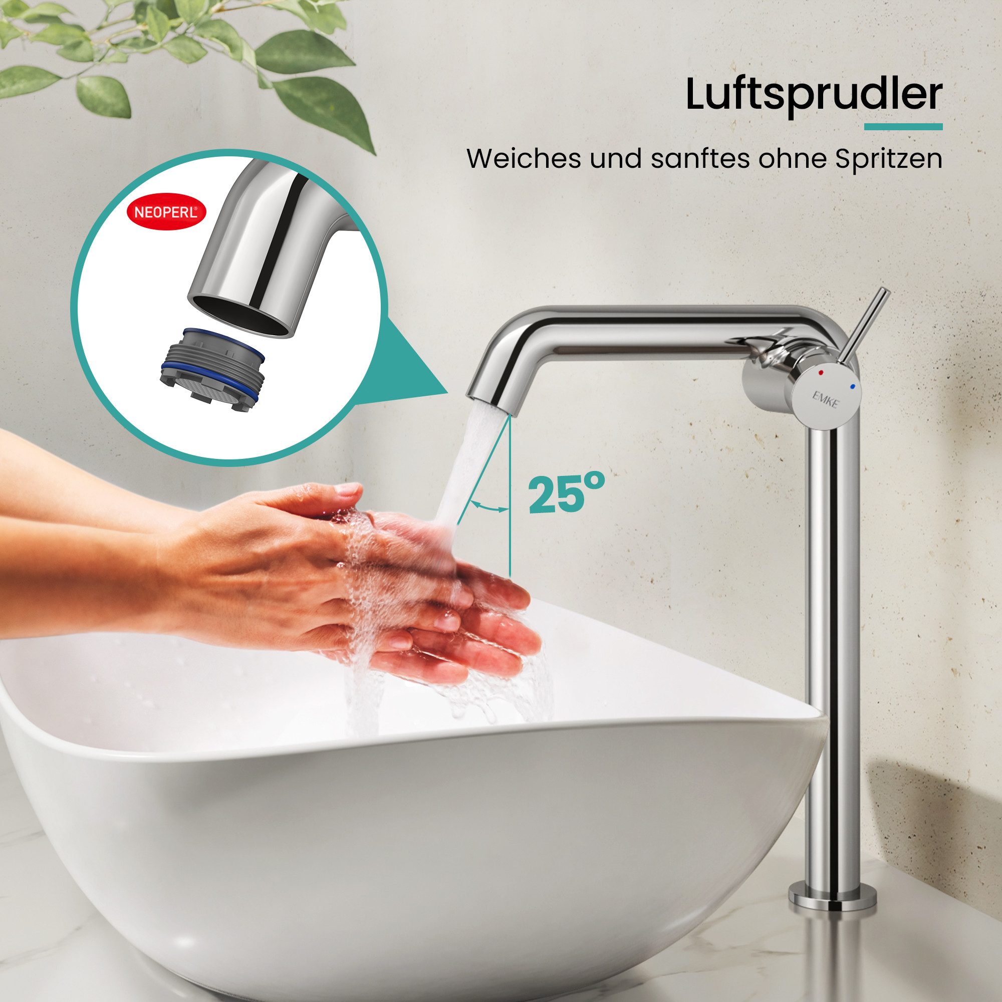 EMKE Waschtischarmatur Küchenarmatur Badezimmer Einhebelmischer Mischbatterien
