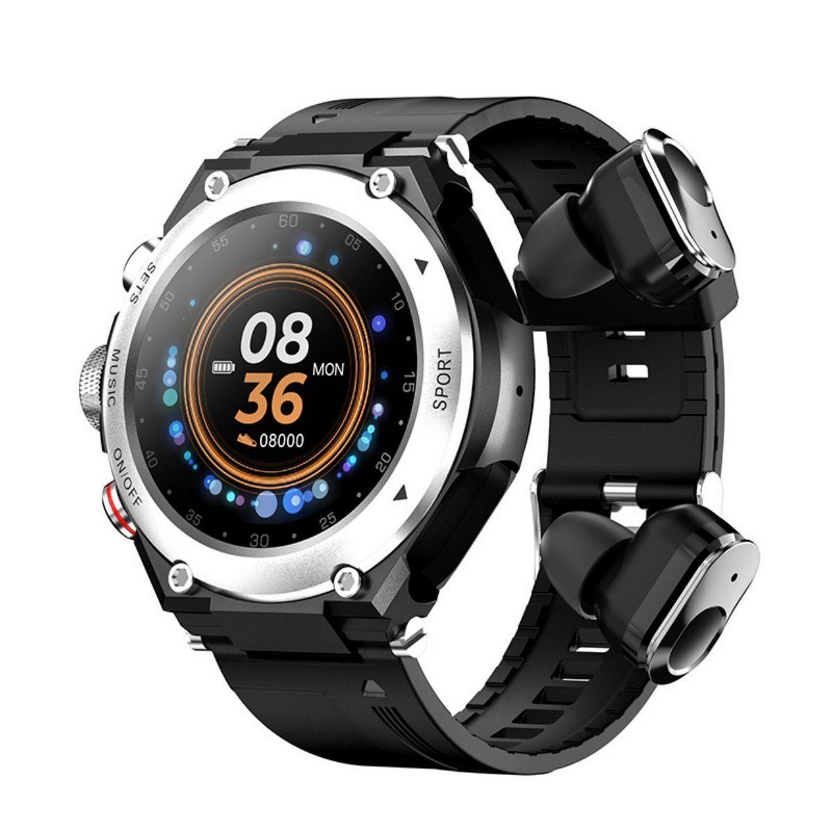 DOPWii 3-in-1-Fitness-Tracker,1,28-Zoll-Bluetooth-Uhr mit Lautsprecher Smartwatch (1.28 Zoll)
