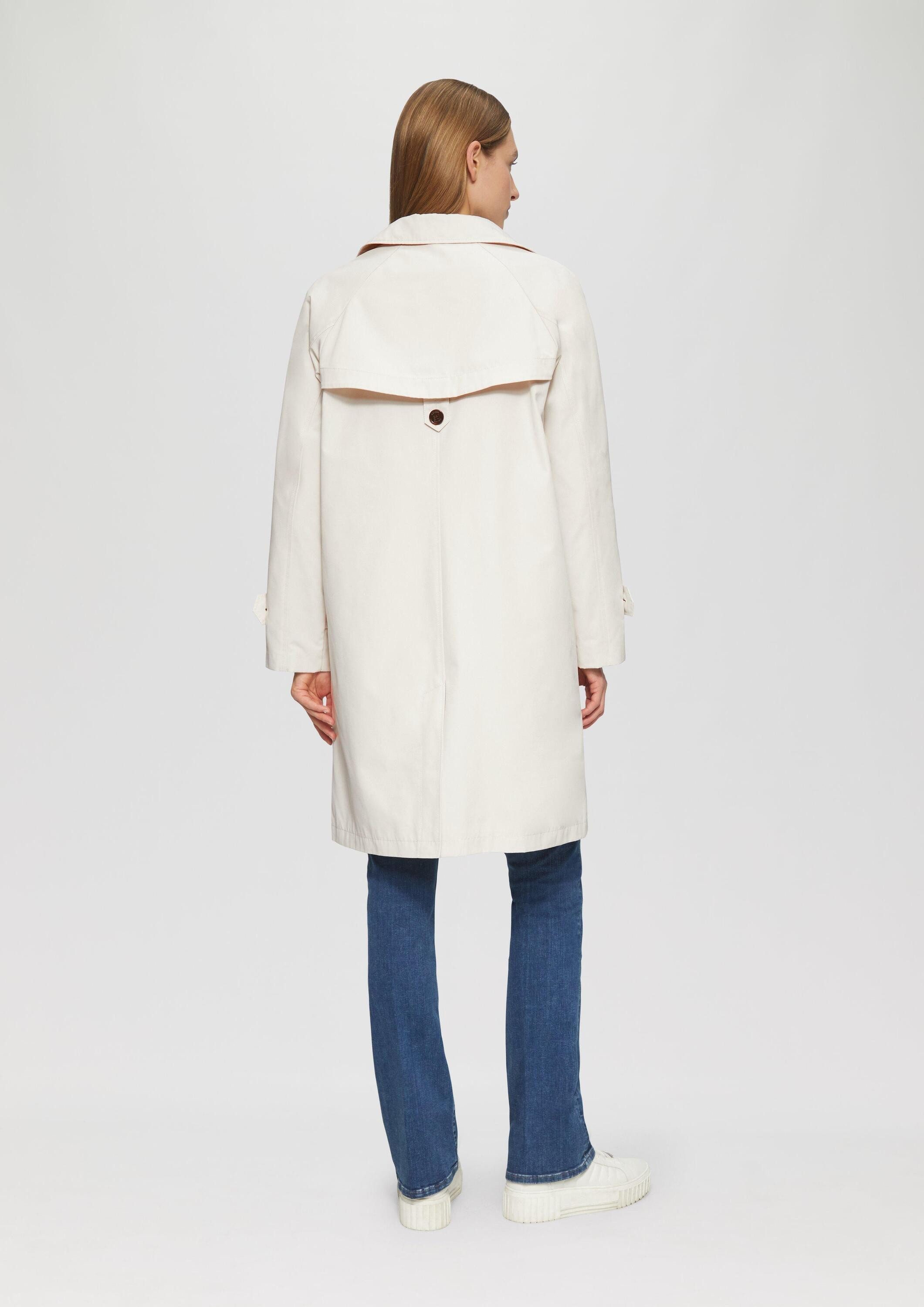 s.Oliver Trenchcoat Outdoor-Mantel Carcoat mit Rückenschlitz und Riegeldetail am Ärmel