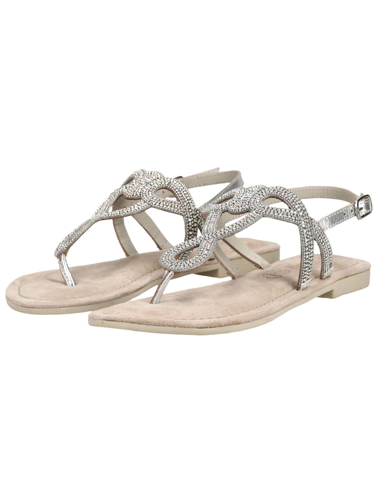Lazamani Lazamani Sandalen Leder/Textil Zehentrenner – Bild 4 von 5
