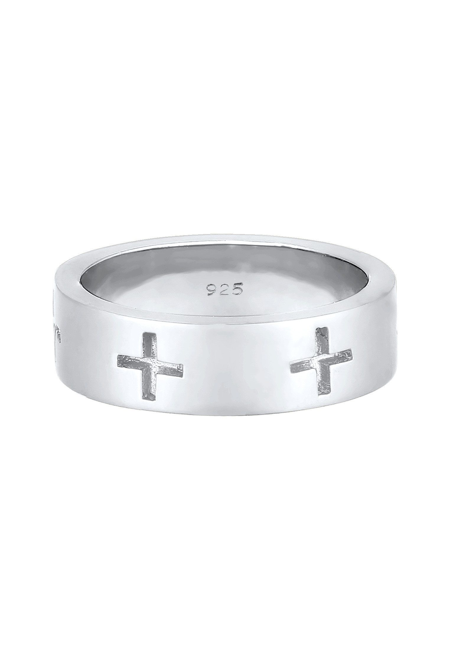 Elli Fingerring Kreuz Cut Out Bandring Religiös Glaube 925 Silber, Kreuz günstig online kaufen