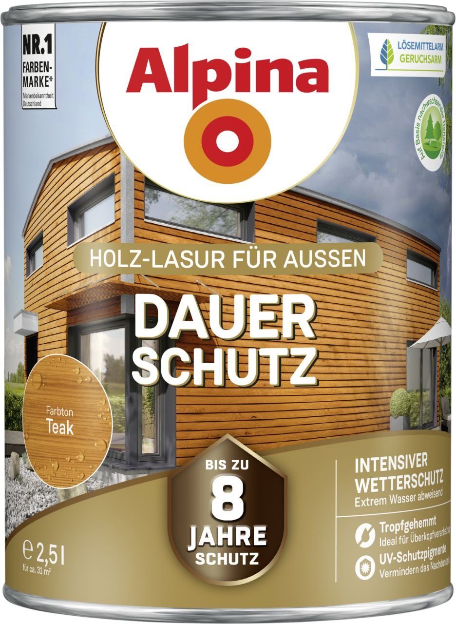 Alpina Lasur Alpina Dauer-Schutz 2,5 L teak