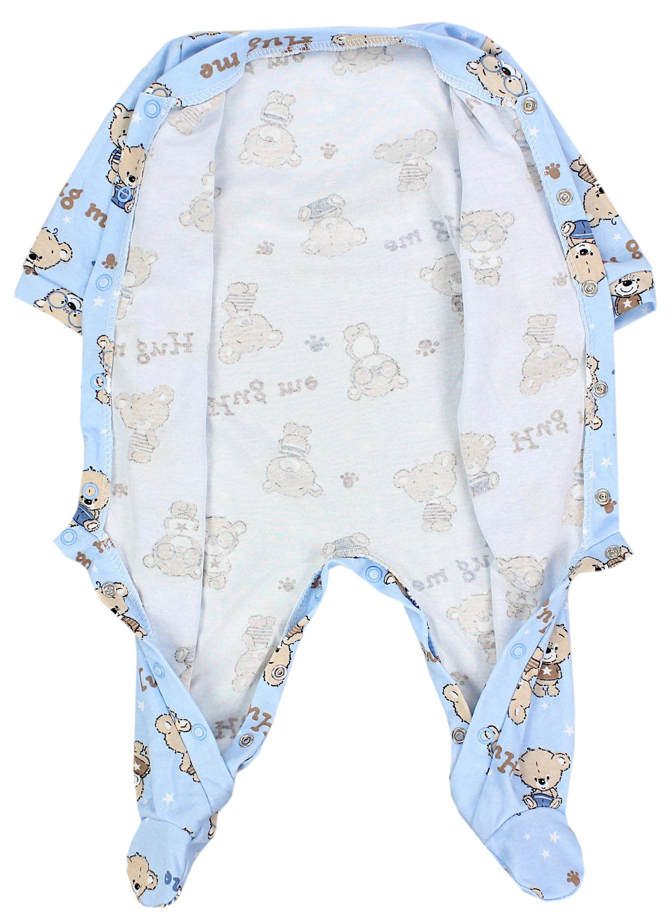 Jungen Baby 3er 3 Schlafanzug Farbenmix Schlafstrampler Fuß Schlafoverall Pack mit Langarm TupTam