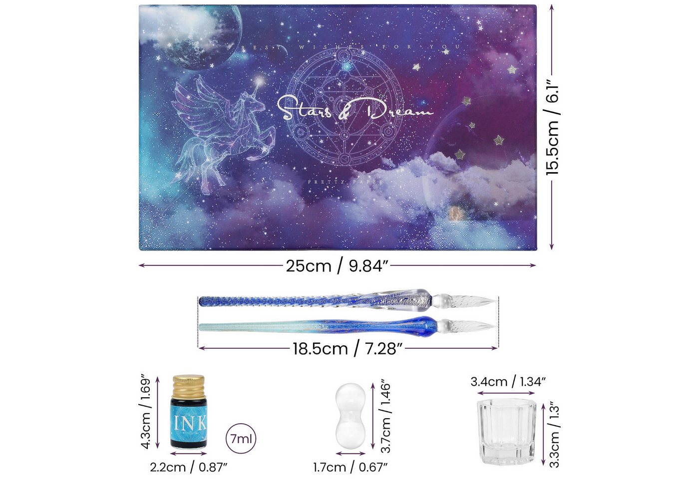 Thumbnail - Belle Vous Kalligraphie-Stift Kalligraphie Set mit Halter und Tintenflaschen, (16-tlg)