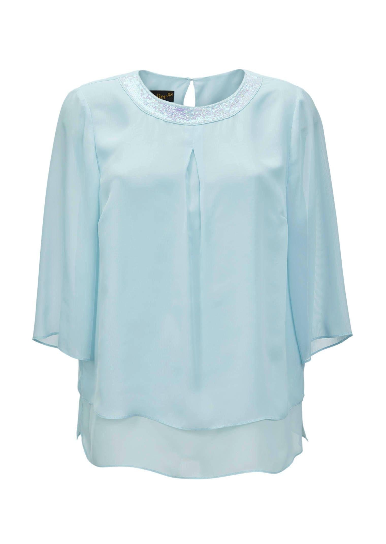 GOLDNER Kurzarmbluse Kurzgröße: Luftige Chiffonbluse mit günstig online kaufen