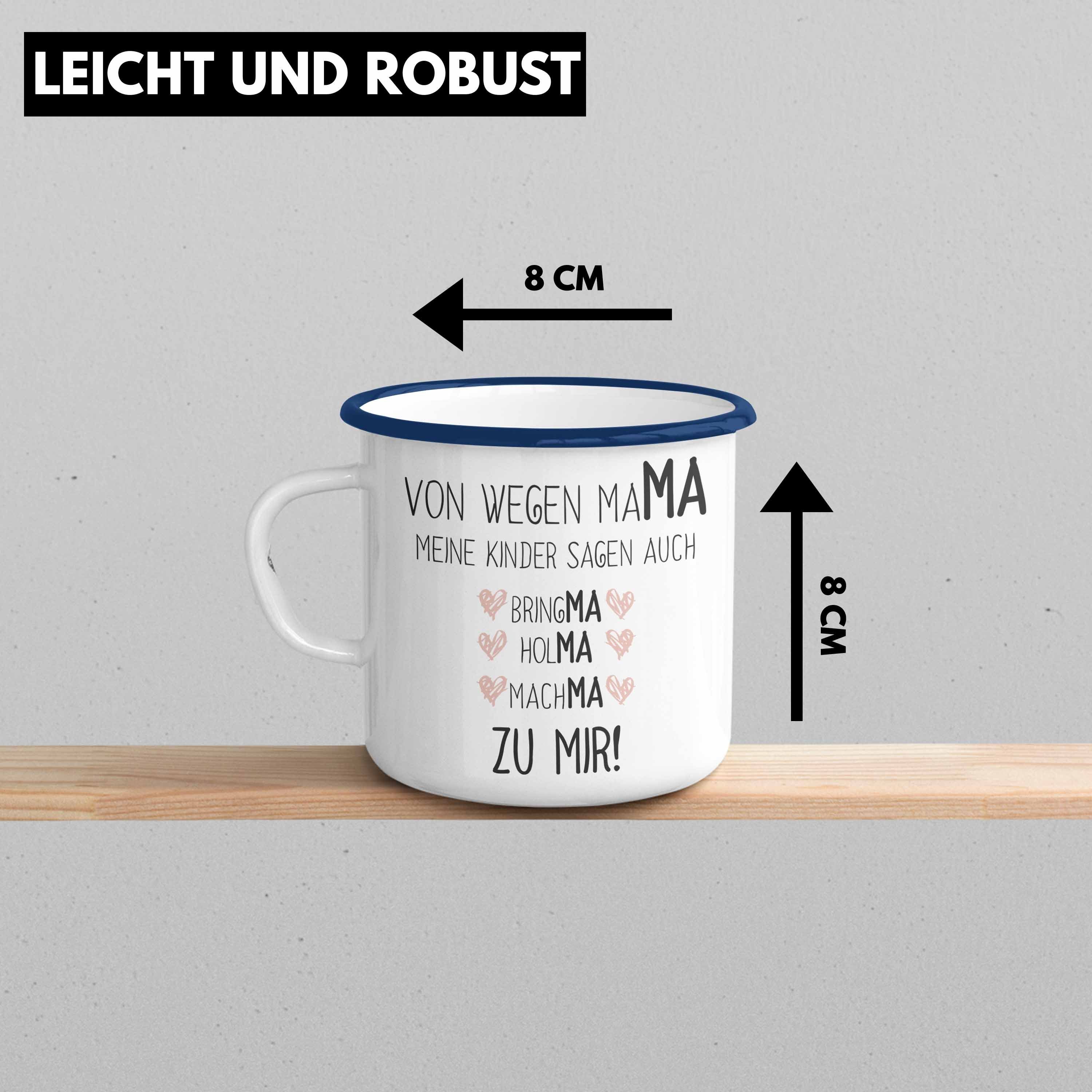 Tasse Trendation Tochter Geschenk Muttertag Mama Emaille von mit Mutter Trendation Spruch KaffeeEmaille - Sohn Blau Tasse Thermotasse