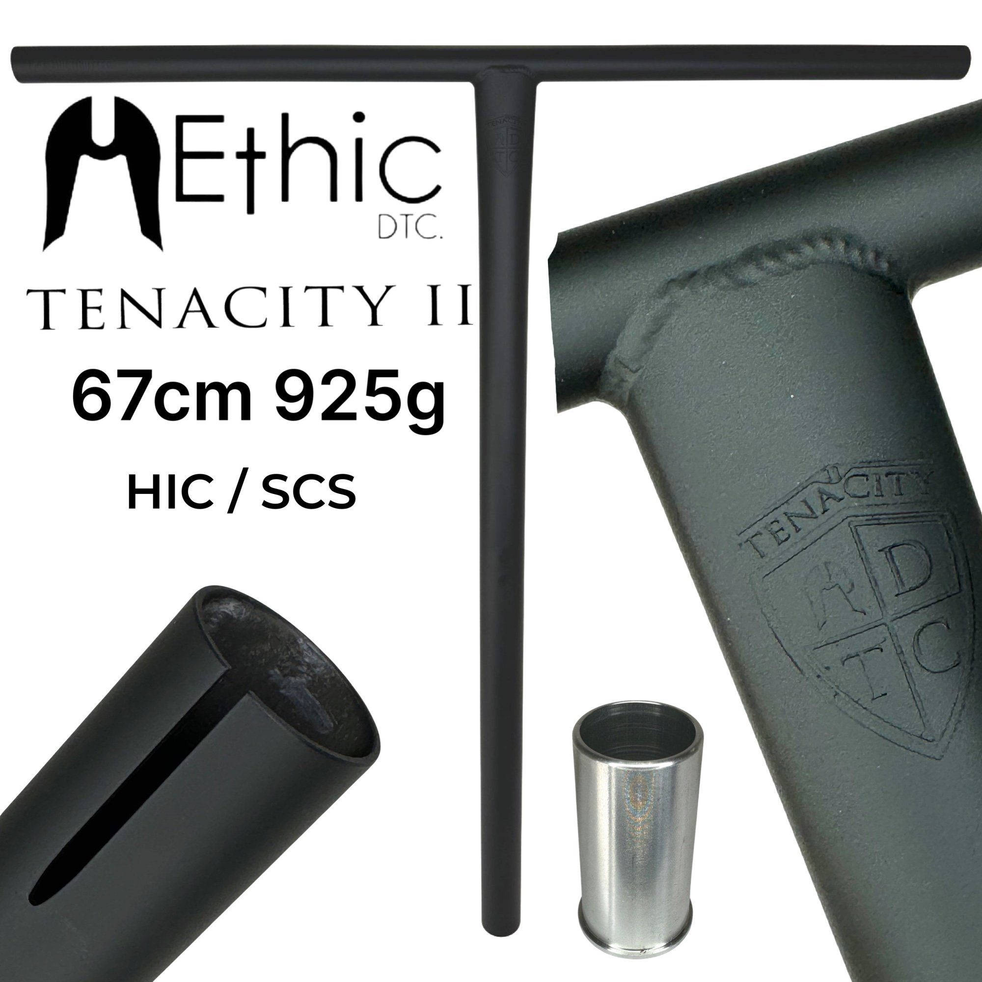 Ethic DTC Stuntscooter Ethic DTC Tenacity V2 Stunt Scooter Bar HIC/SCS Schwarz Matt