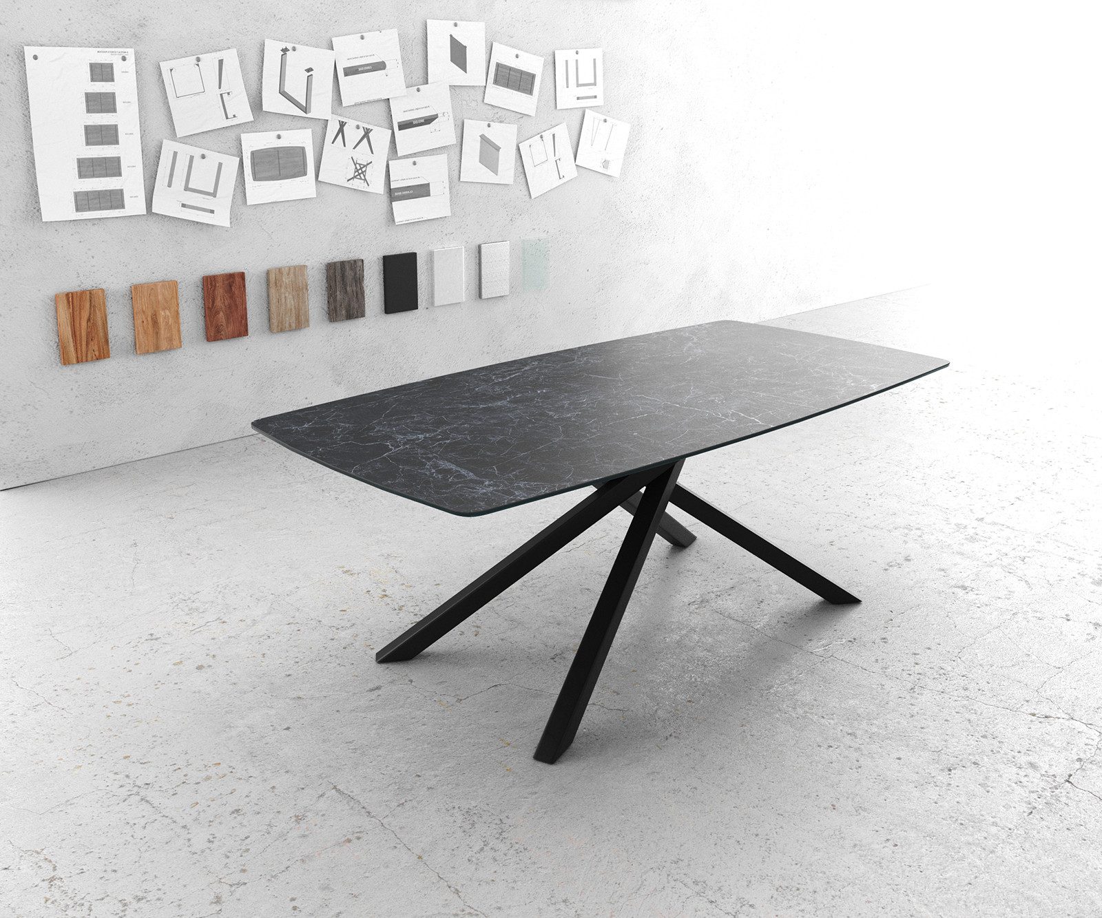 DELIFE Esstisch Edge, Bootsform Keramik Laminam® günstig online kaufen