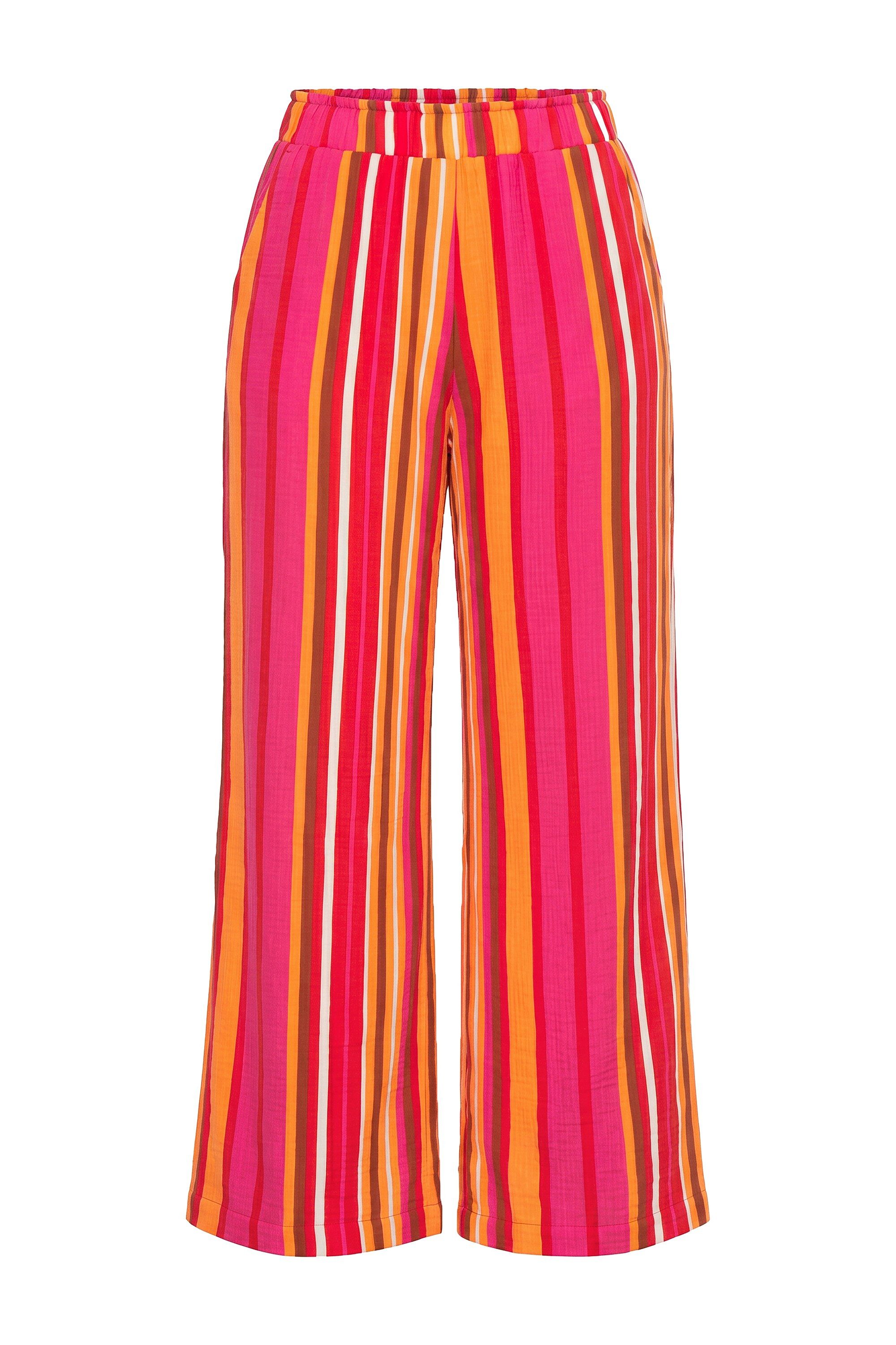 Schlupfhose Hose wide Legs Musselin Streifen