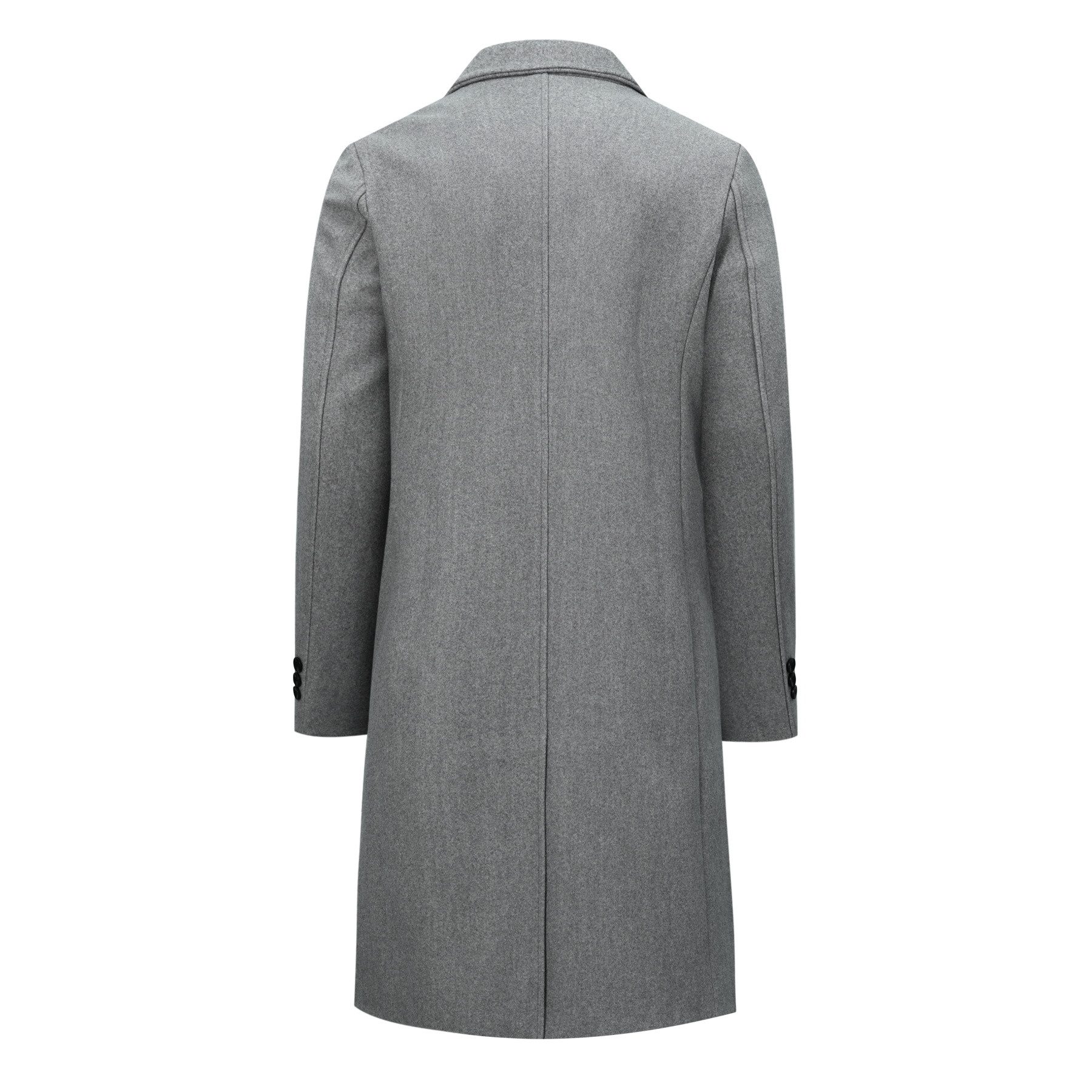 Allthemen Wollmantel Herren Knielang Zweireihig Langmantel Winter Herrenmantel Slim Fit