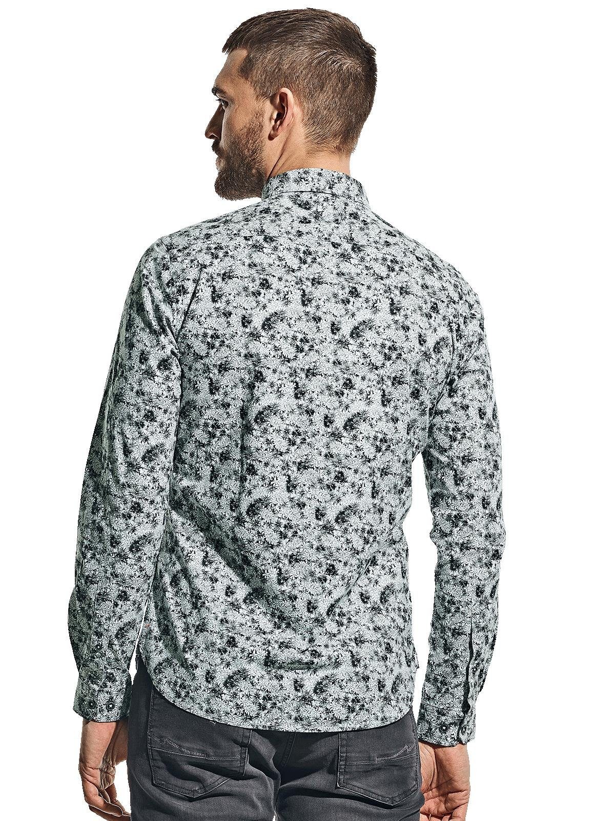 Herren Hemden emilio adani Langarmhemd Langarm-Hemd mit All-Over-Print