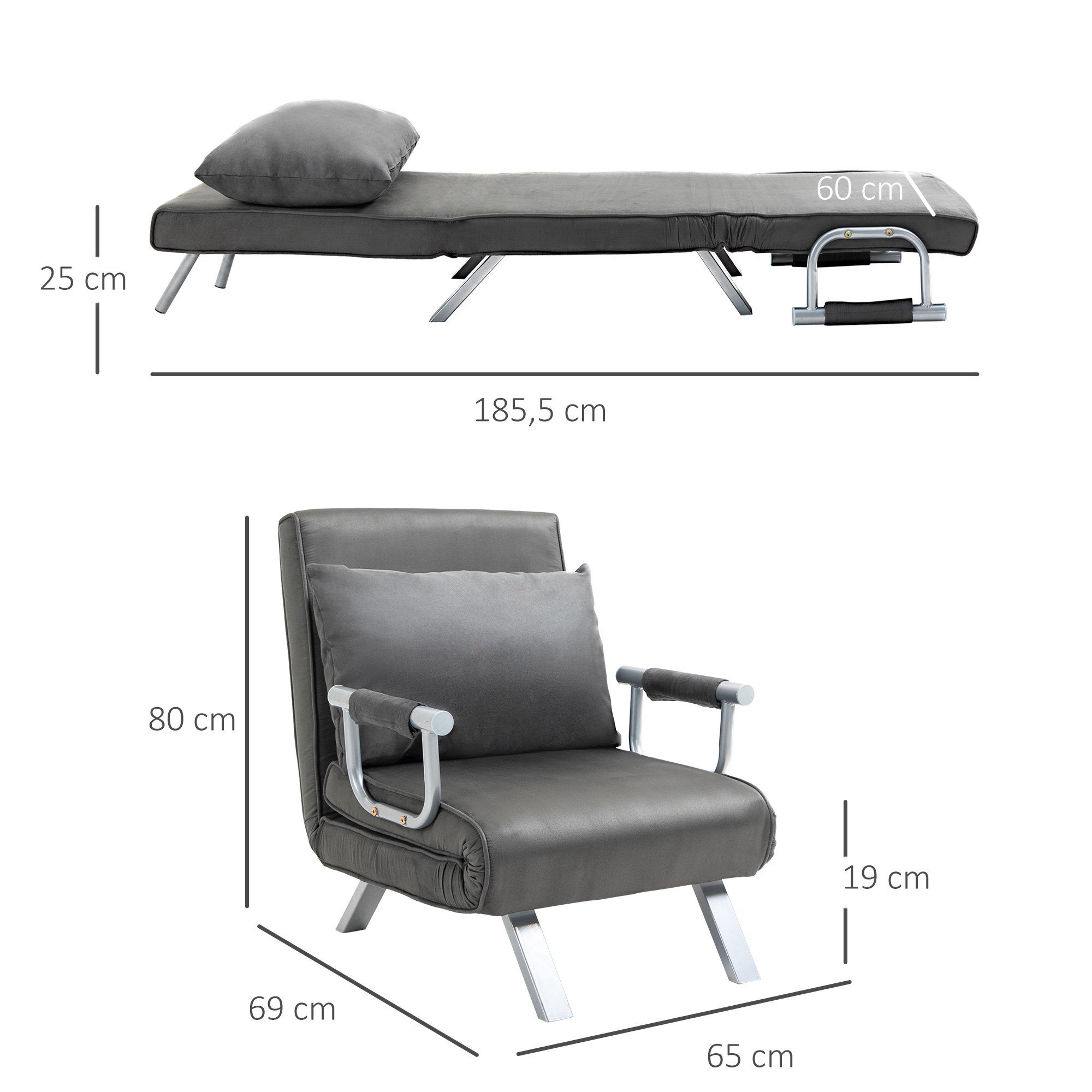 HOMCOM Sessel Schlafsessel