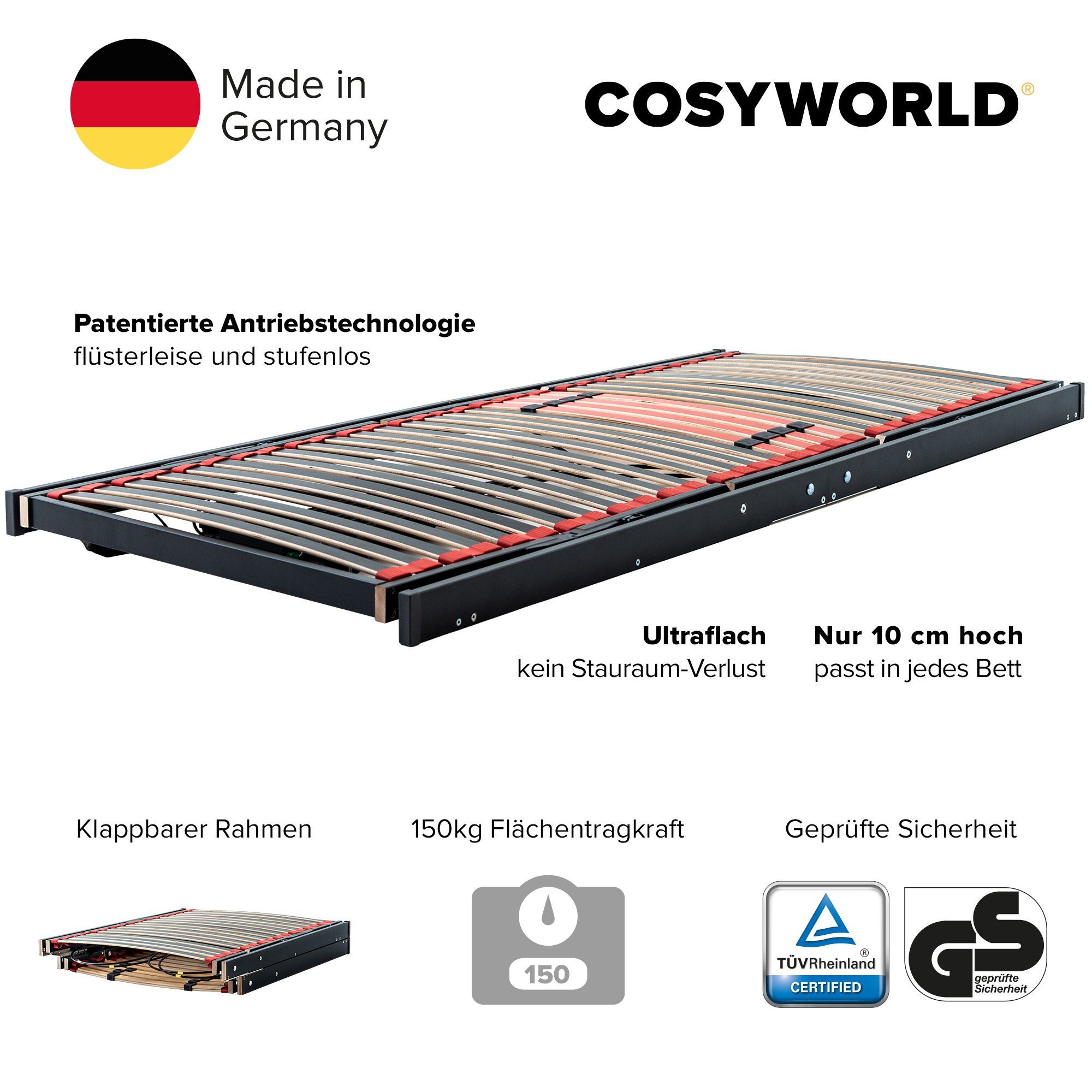 Lattenrost mit Motor Elektrischer Lattenrost - Verstellbar, Motorrahmen pas günstig online kaufen