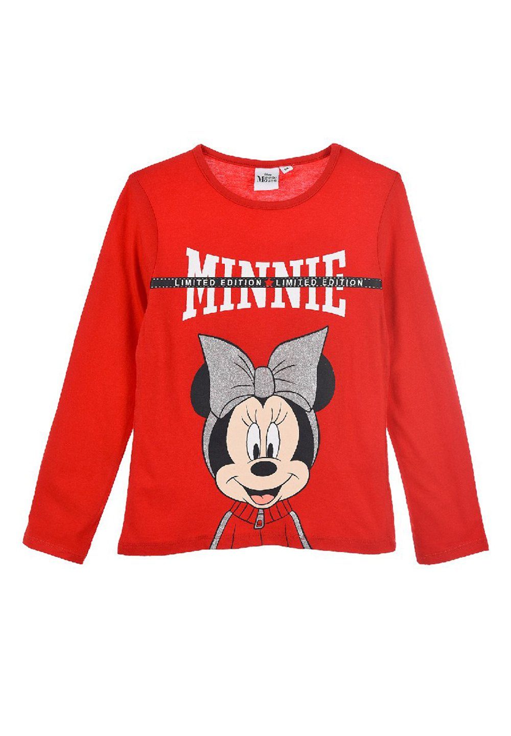 Disney Minnie Mouse Langarmshirt Mädchen Langarm-Shirt Longsleeve Oberteil Mini Maus Rot